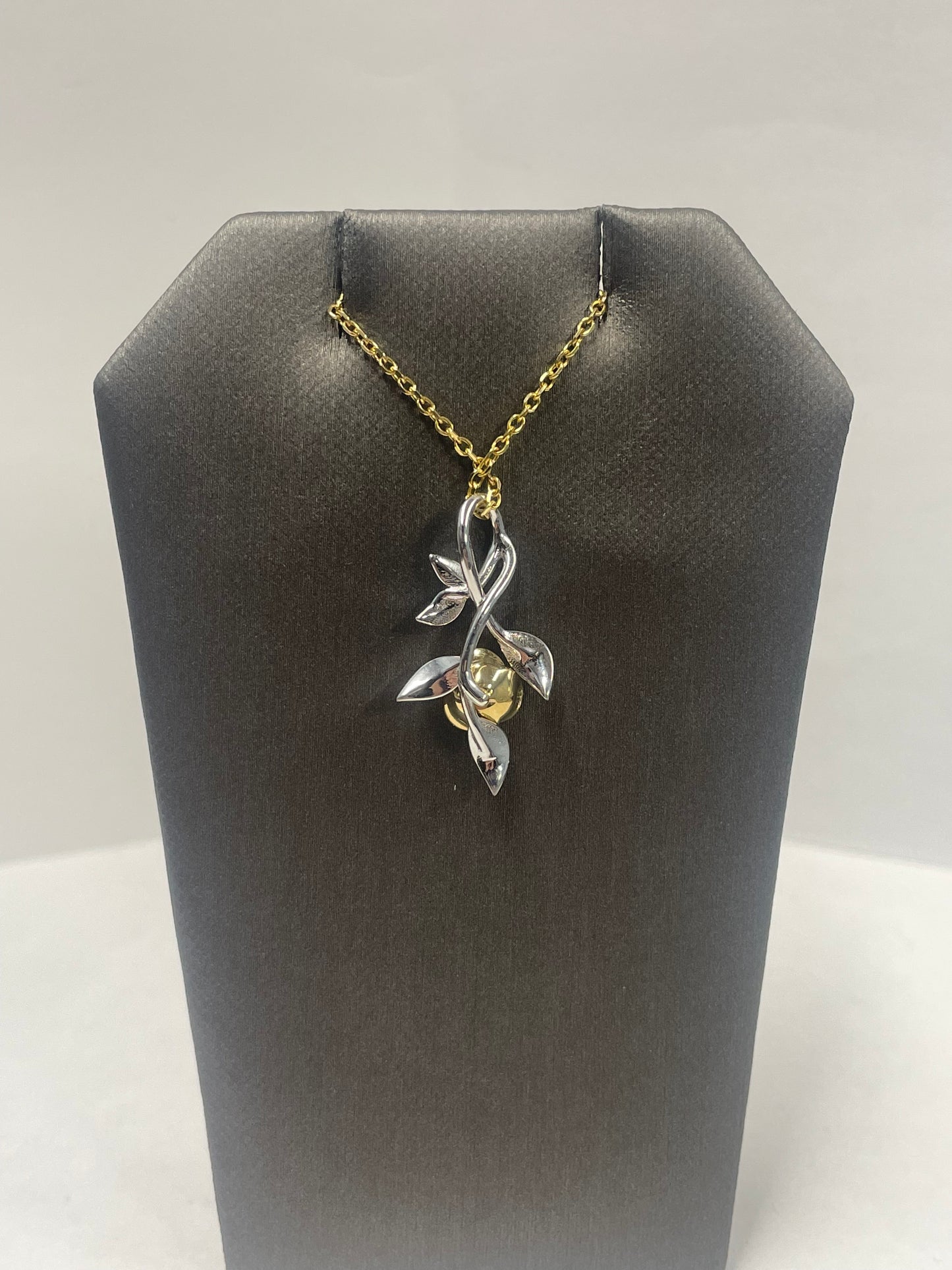 14k Two-Tone Gold Flower Ruby Pendant