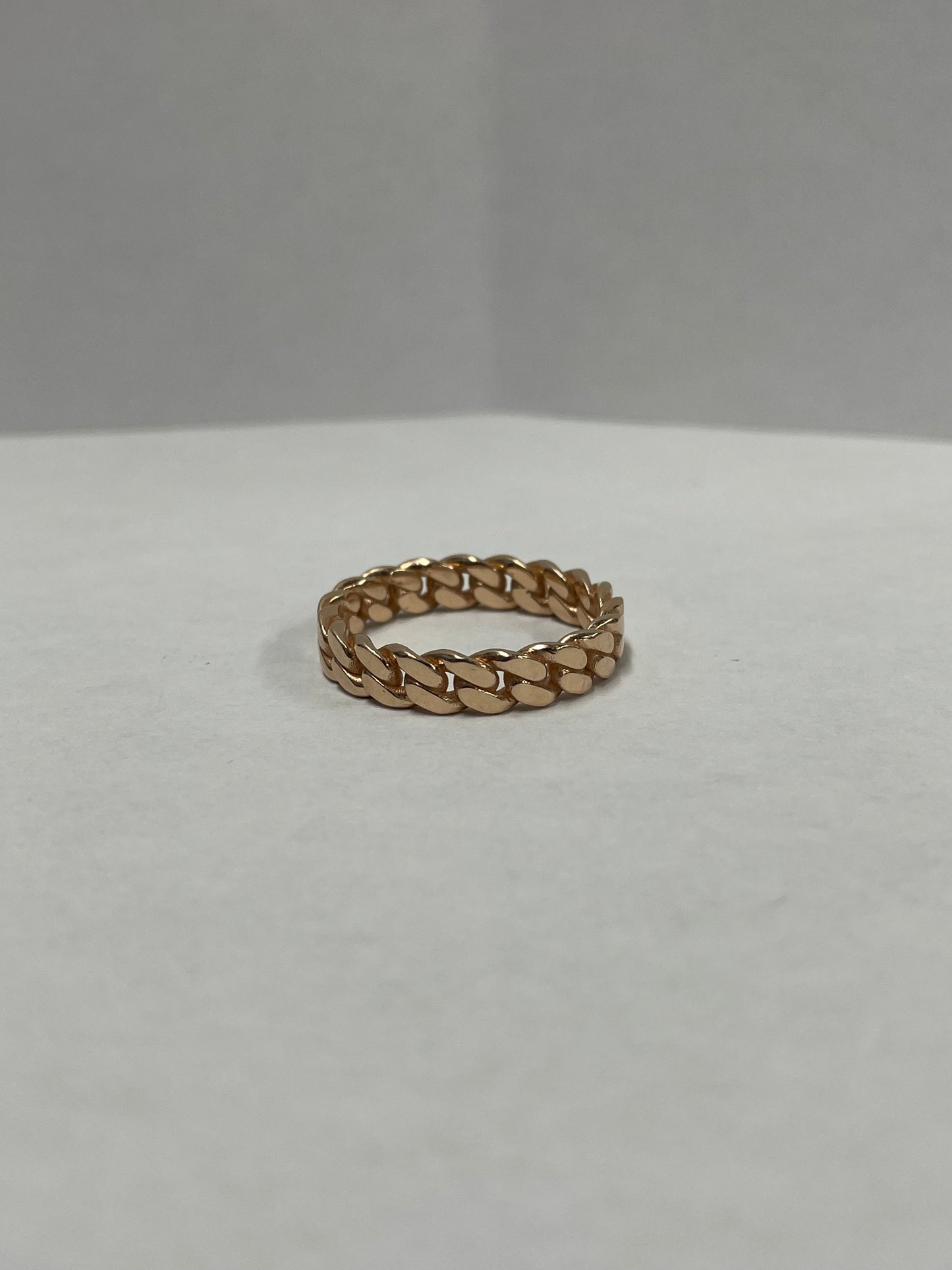 14k Rose Gold Cuban Link Ring