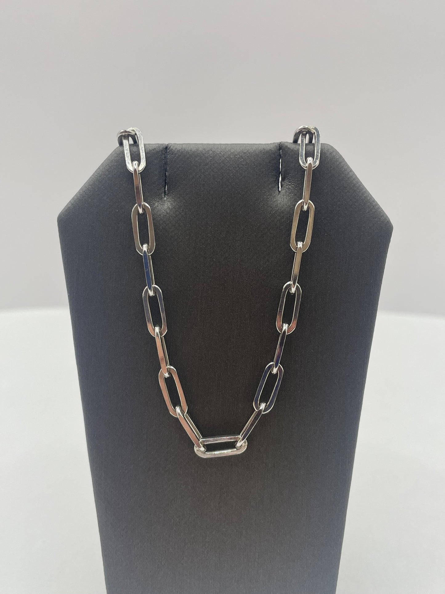 Paper Clip Link Chain Necklace .925 Silver