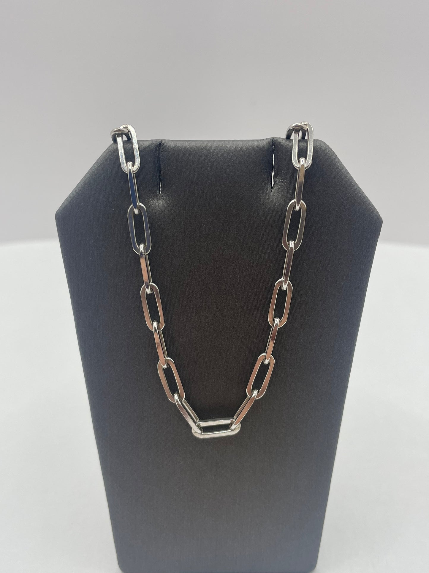 Paper Clip Link Chain Necklace .925 Silver