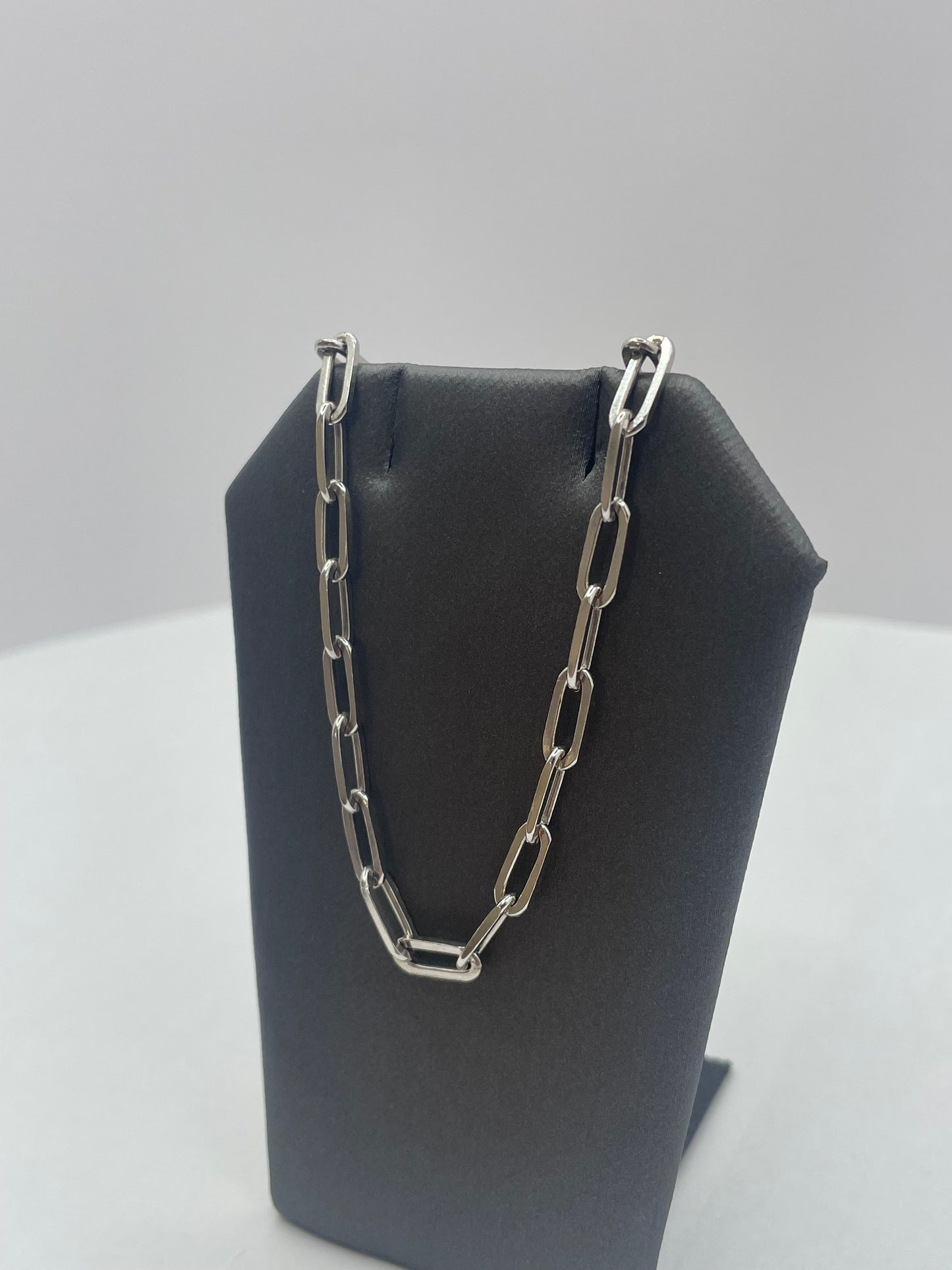 Paper Clip Link Chain Necklace .925 Silver
