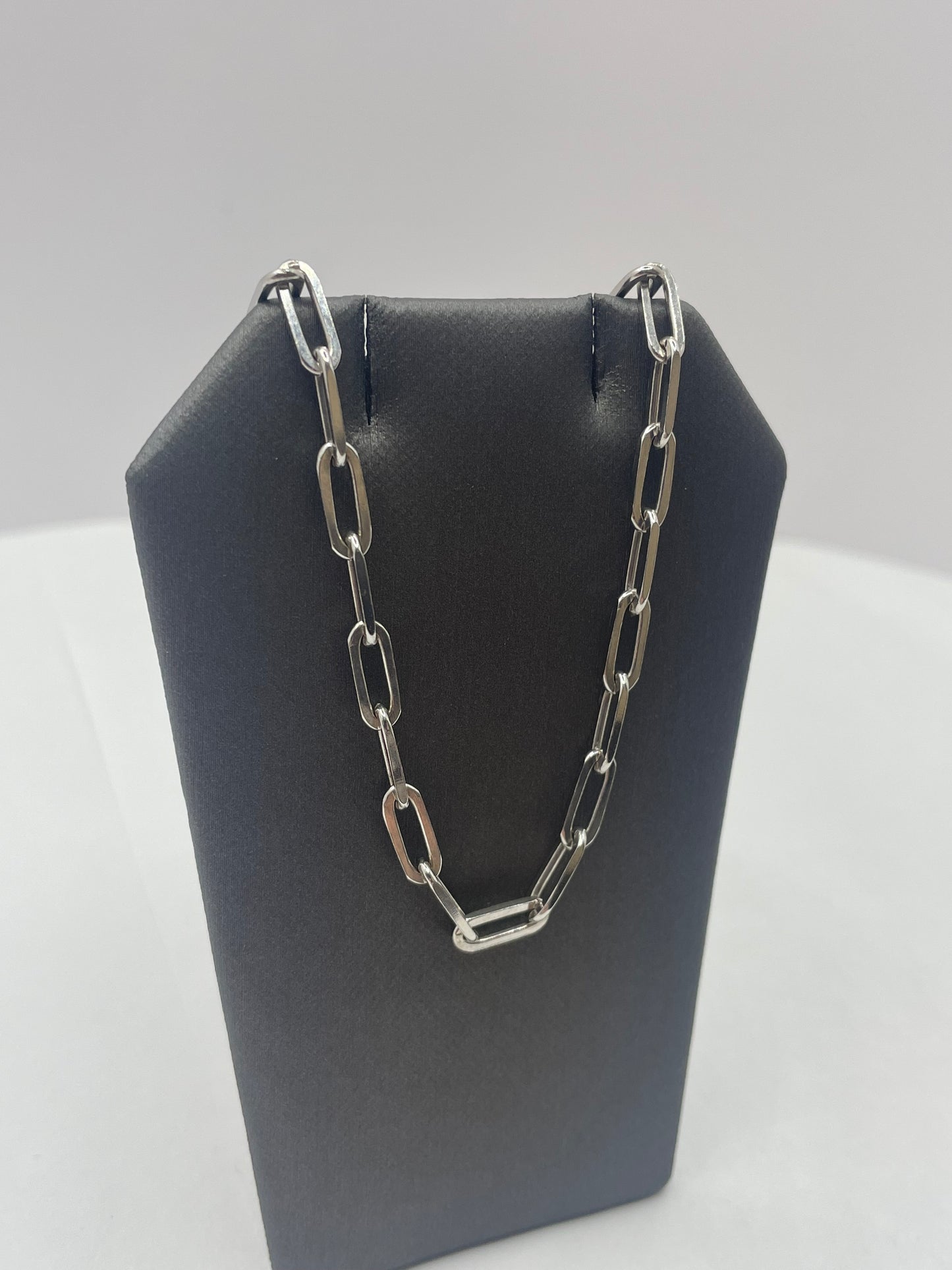 Paper Clip Link Chain Necklace .925 Silver