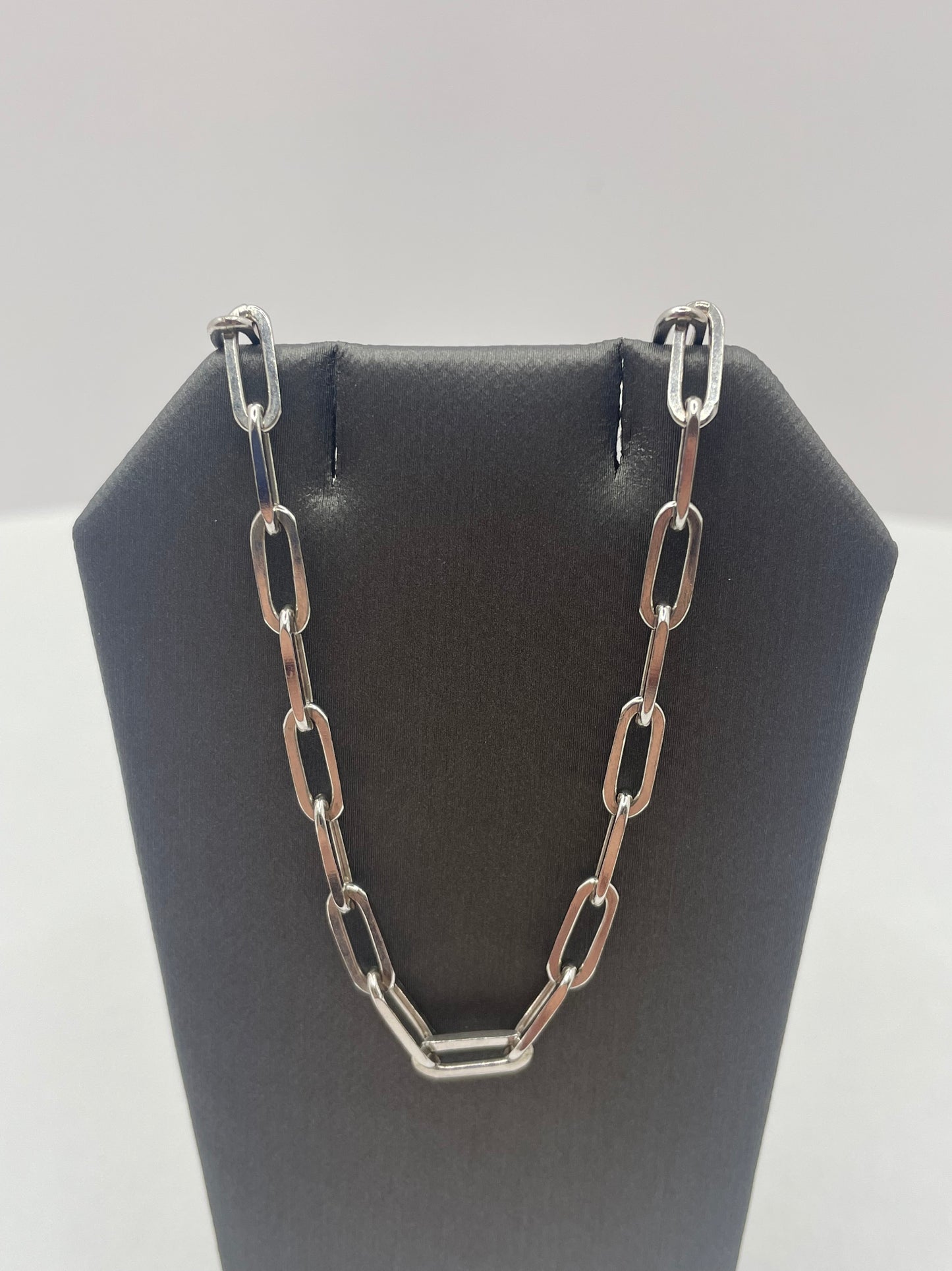 Paper Clip Link Chain Necklace .925 Silver