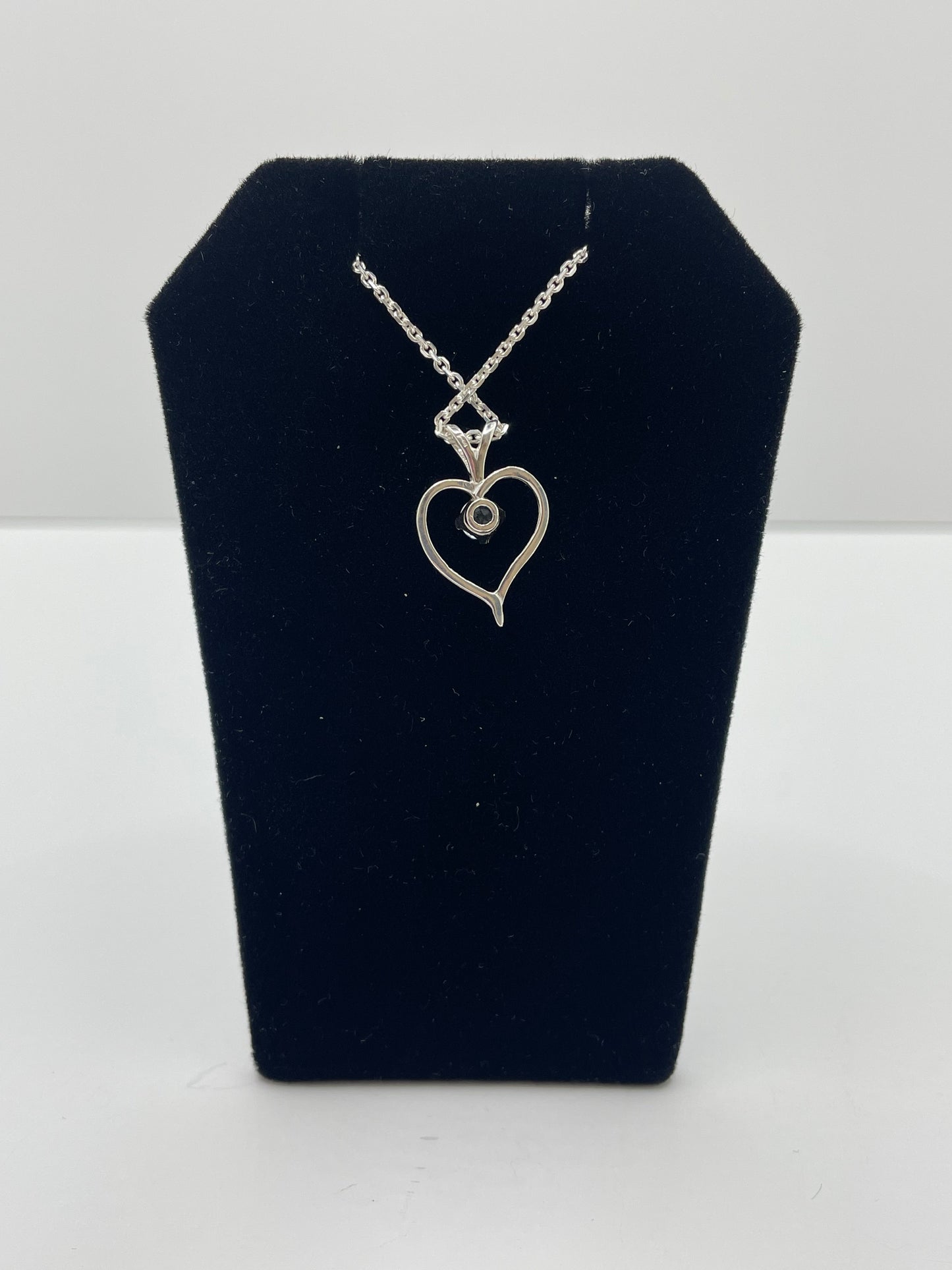 Aquamarine Heart Shaped Pendant .925 Silver