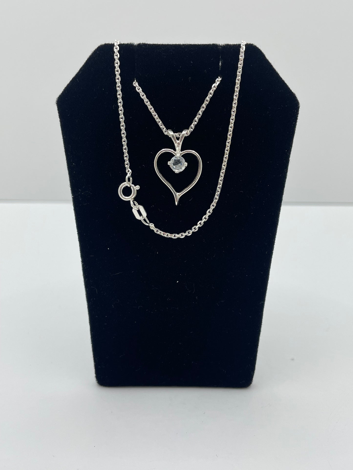 Aquamarine Heart Shaped Pendant .925 Silver