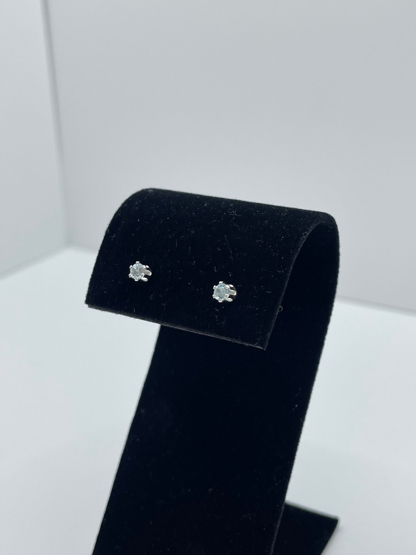 Light Blue Topaz Stud Earrings .925 Silver