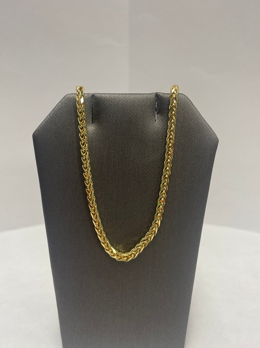 14k Yellow Gold Diamond Cut Franco Chain - 22 inch