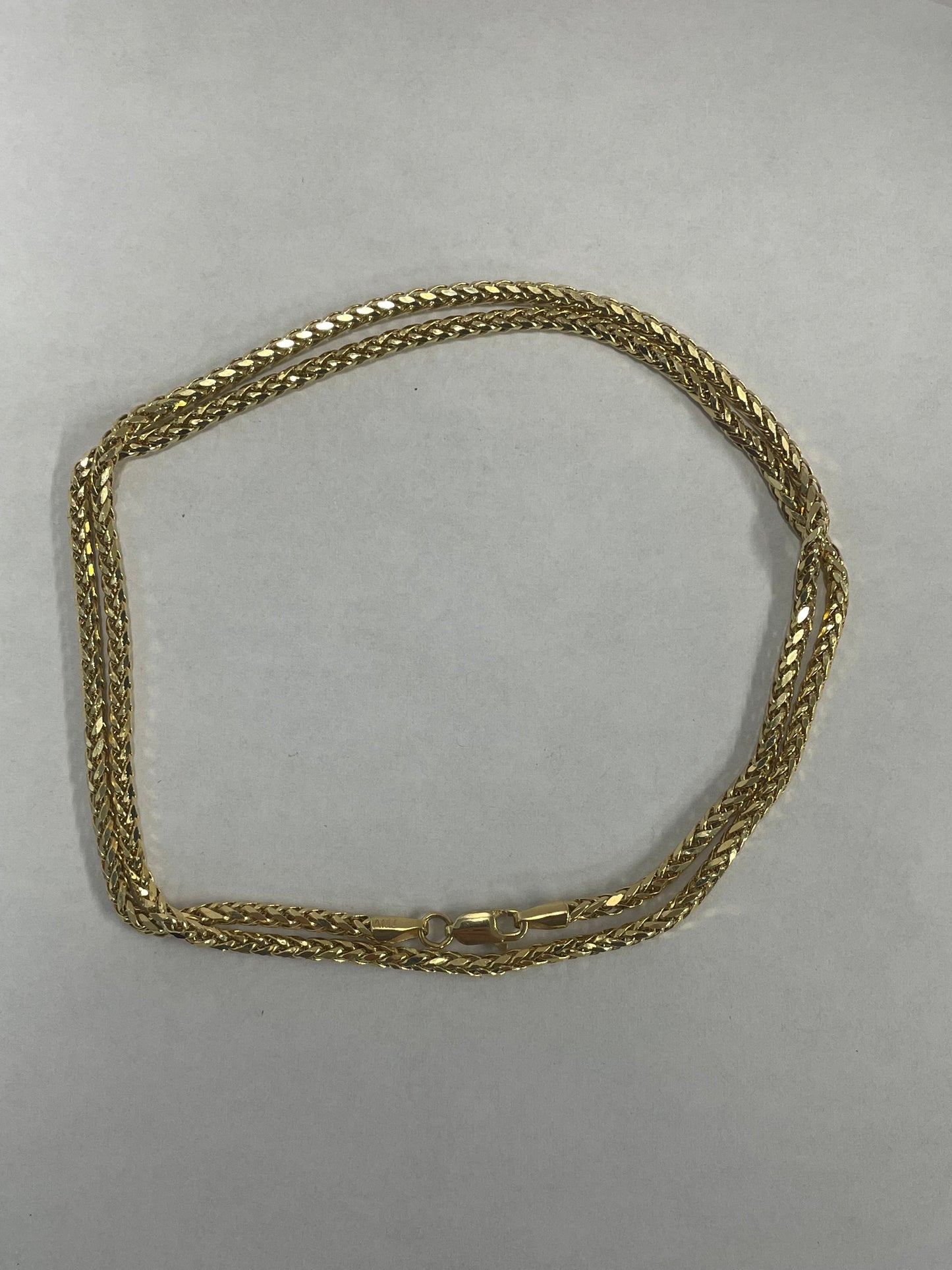 14k Yellow Gold Diamond Cut Franco Chain - 22 inch