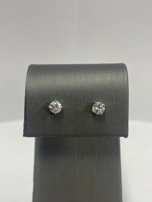 14k Yellow Gold Diamond Stud Earrings 0.50 Ct