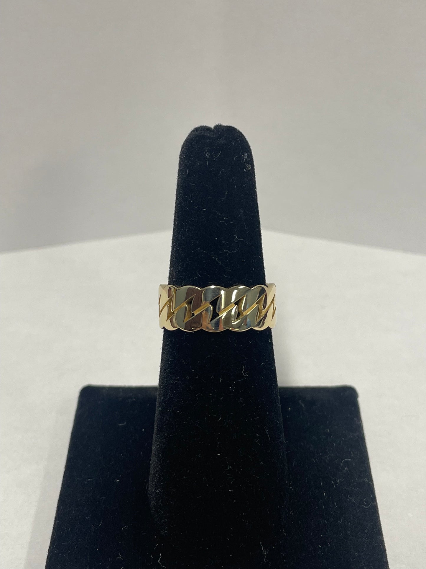 14k Yellow Gold Cuban Link Ring