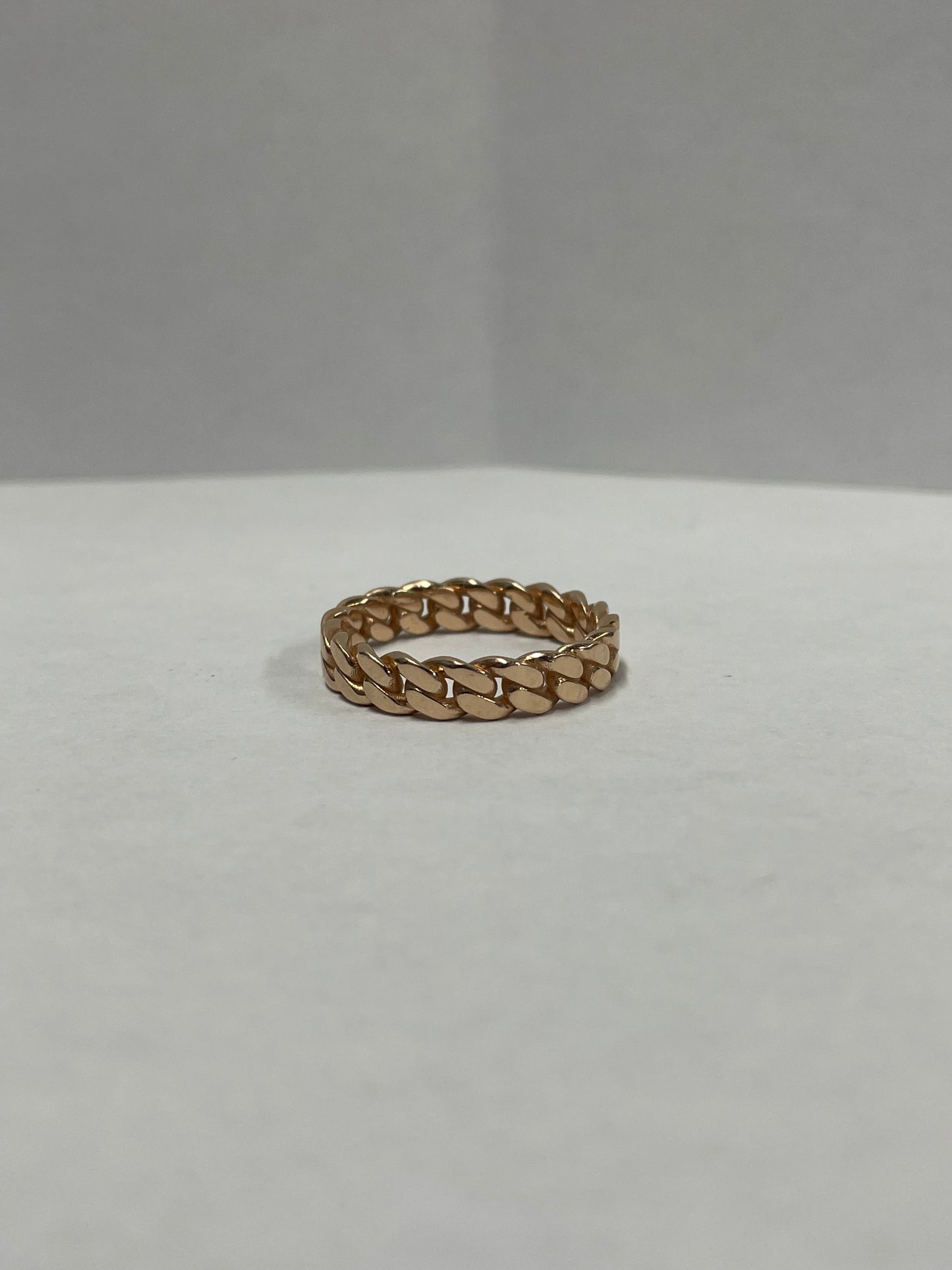 14k Rose Gold Cuban Link Ring