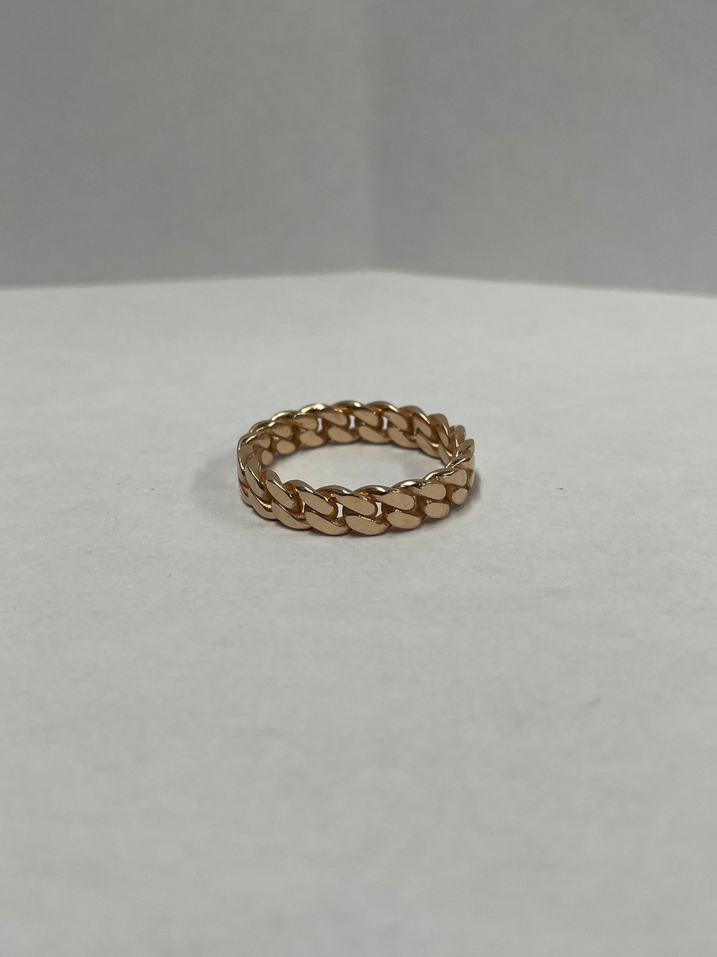 14k Rose Gold Cuban Link Ring