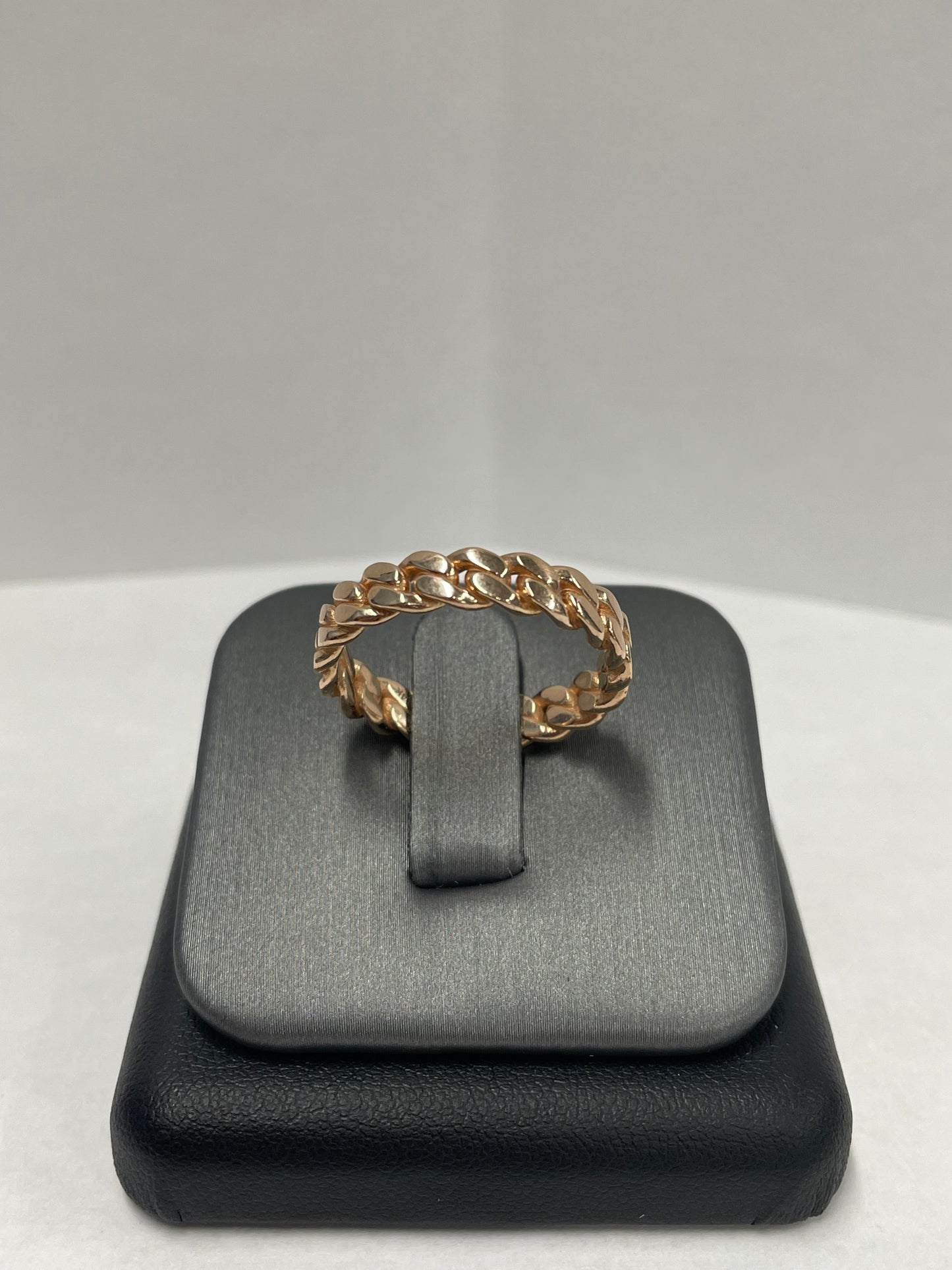 14k Rose Gold Cuban Link Ring