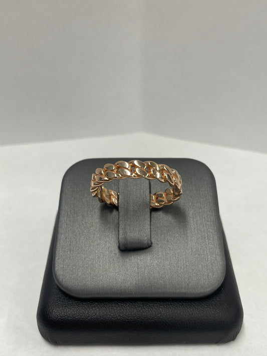 14k Rose Gold Cuban Link Ring