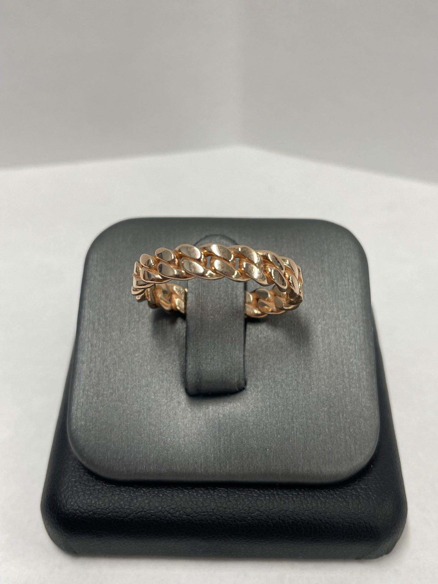 14k Rose Gold Cuban Link Ring