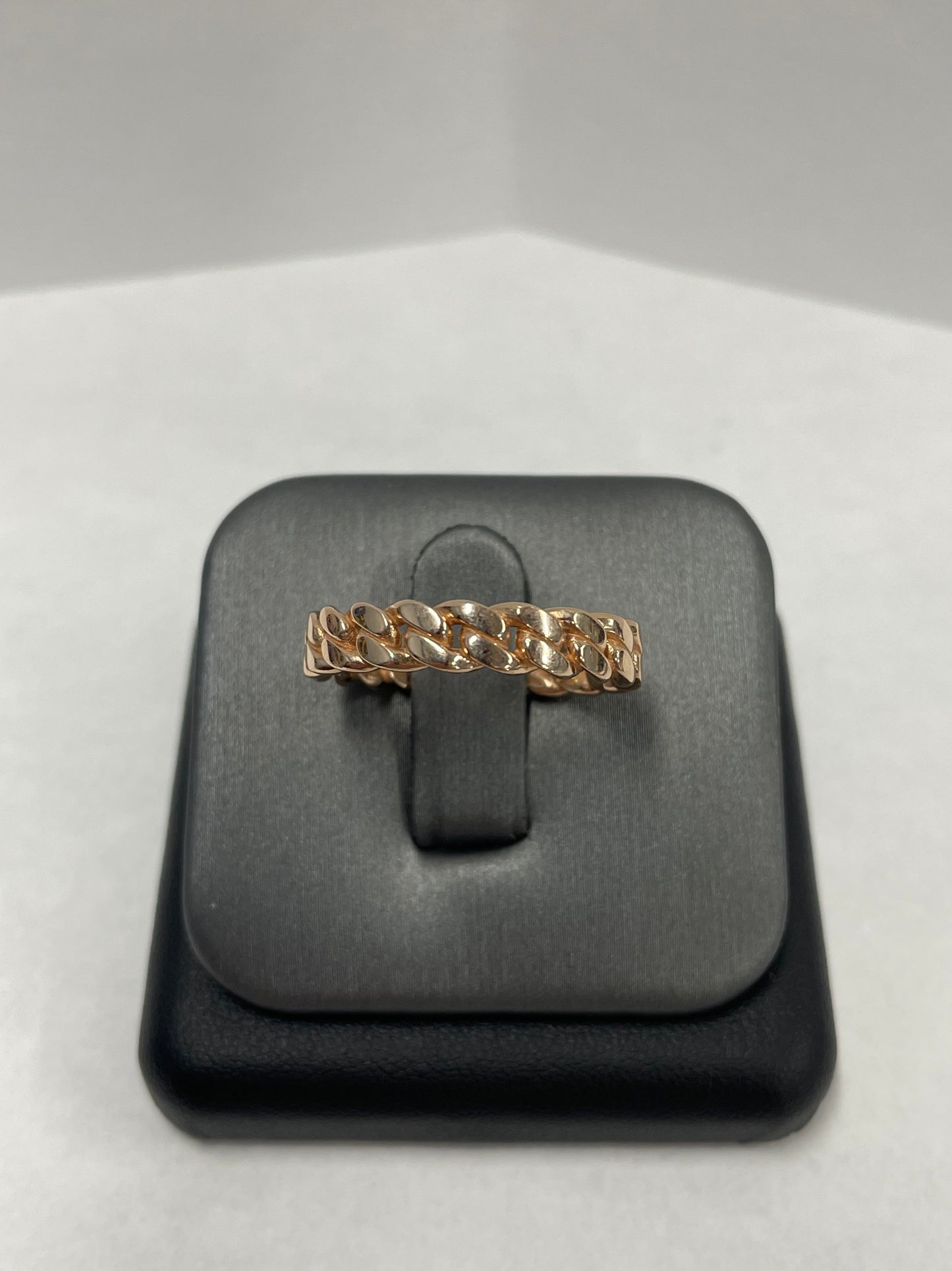 14k Rose Gold Cuban Link Ring