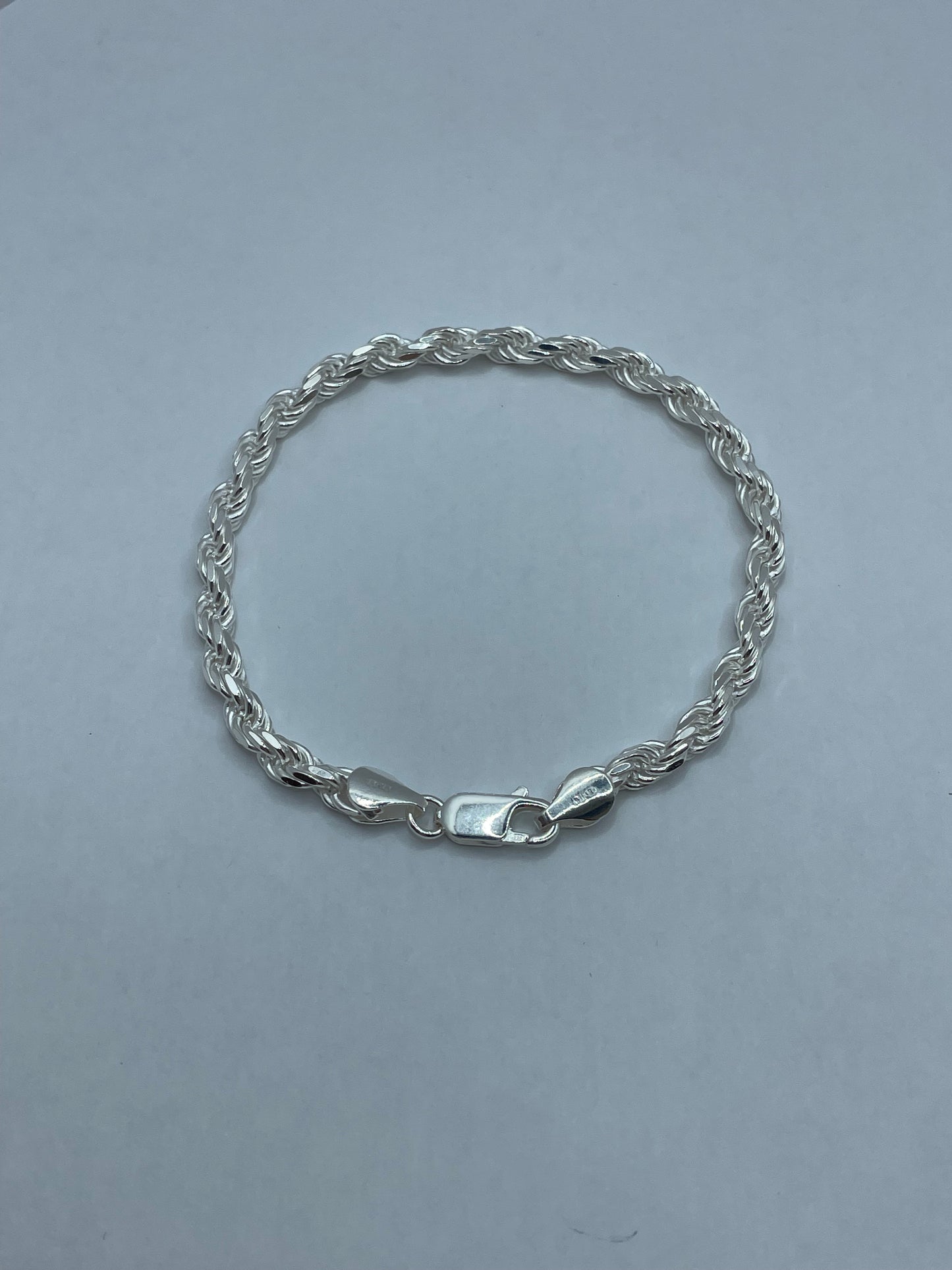 Rope Link Bracelet .925 Silver 8 inch