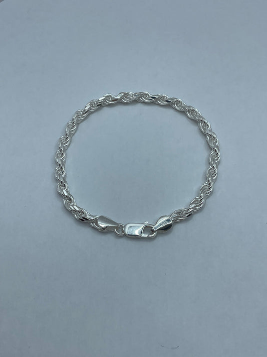 Rope Link Bracelet .925 Silver 8 inch