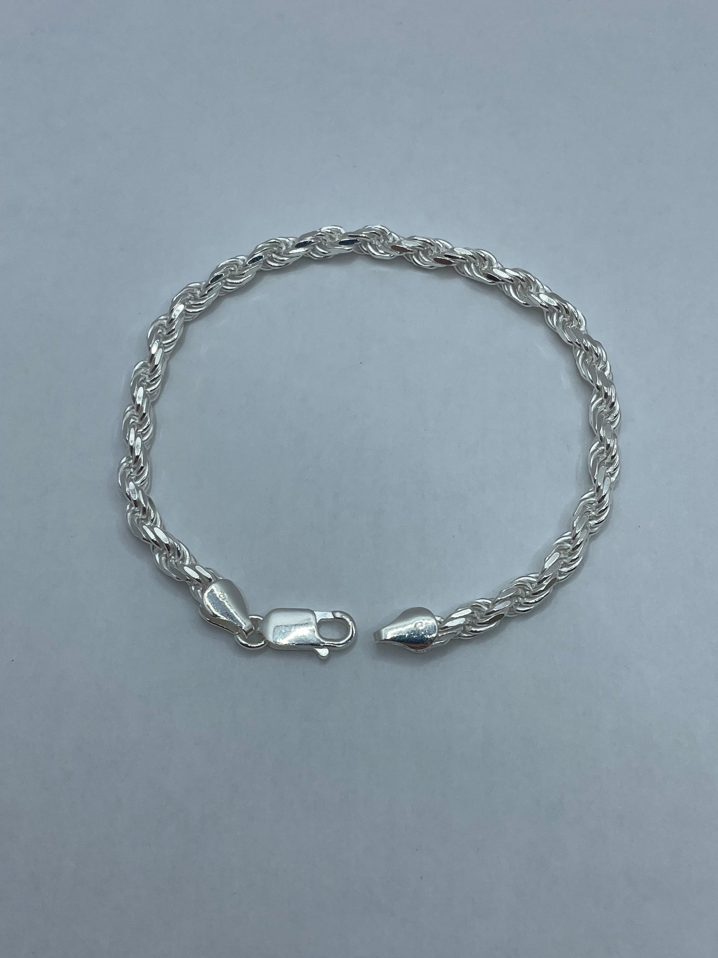 Rope Link Bracelet .925 Silver 8 inch