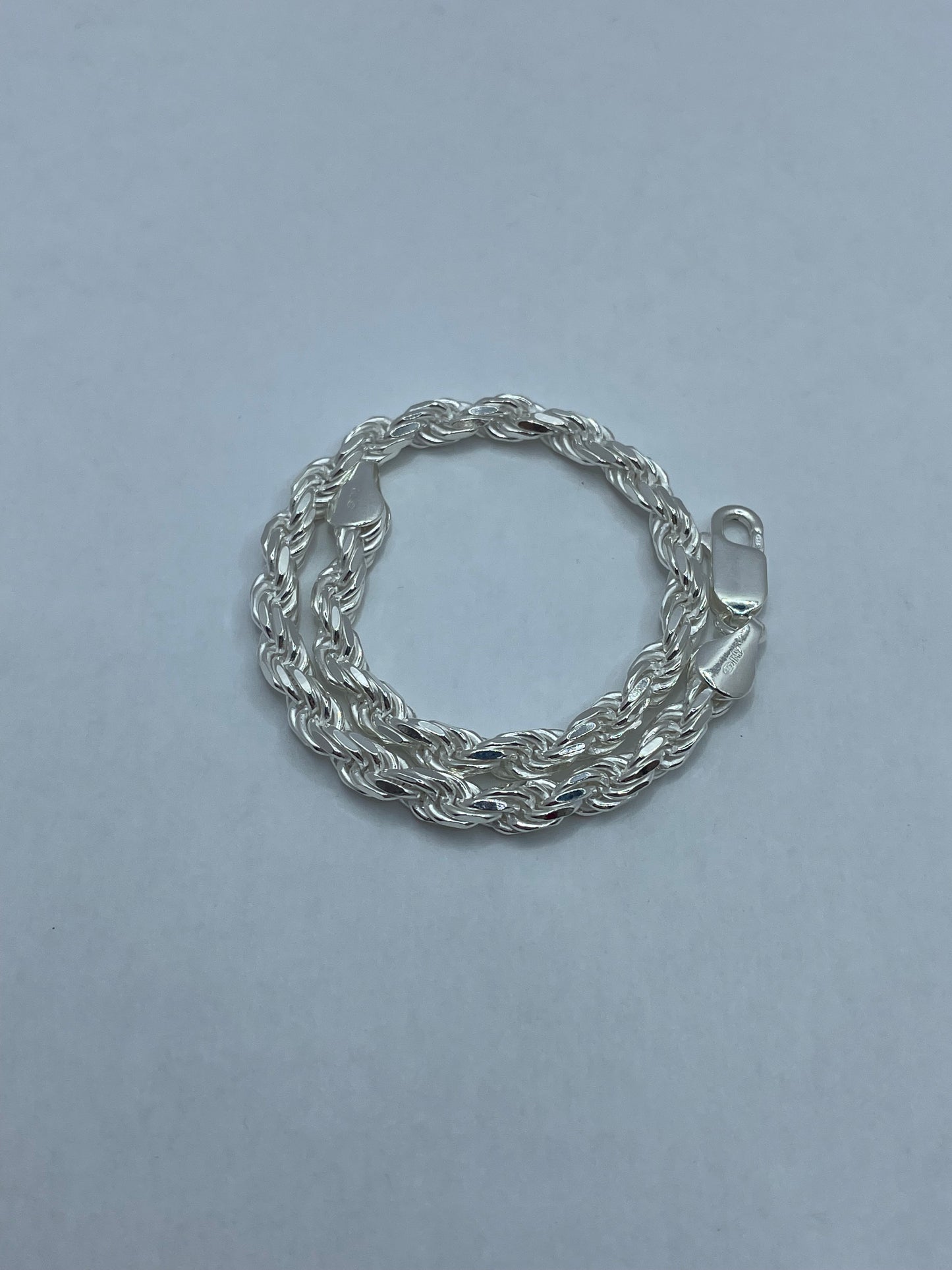 Rope Link Bracelet .925 Silver 8 inch