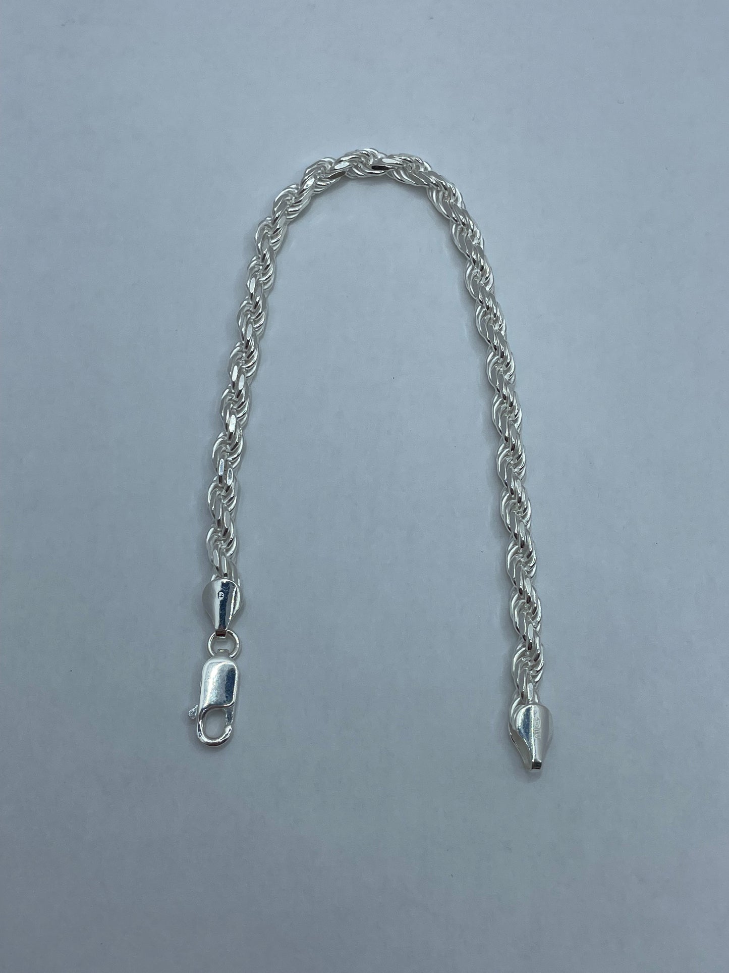 Rope Link Bracelet .925 Silver 8 inch