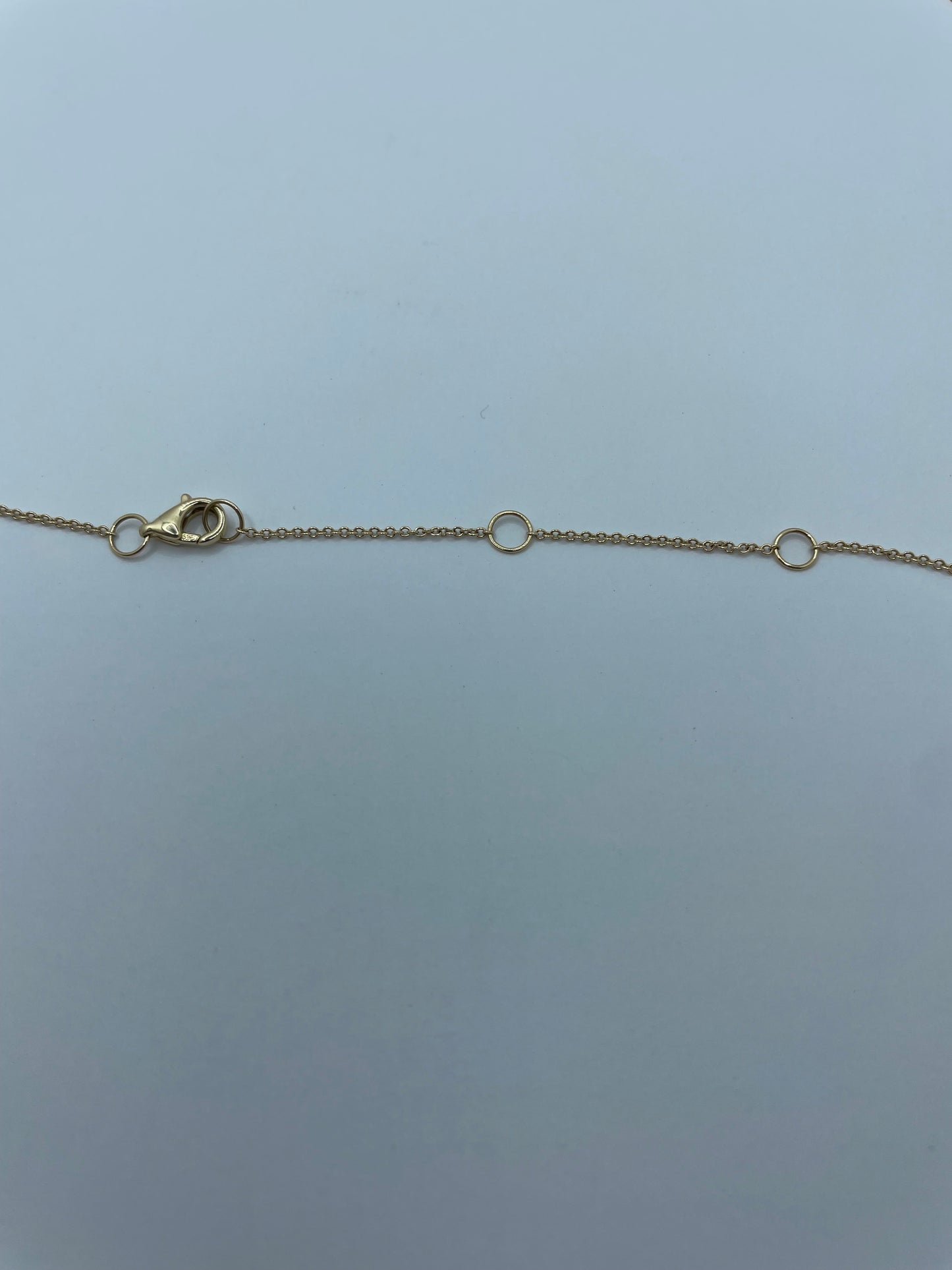 14k Yellow Gold Love Diamond Letter Necklace