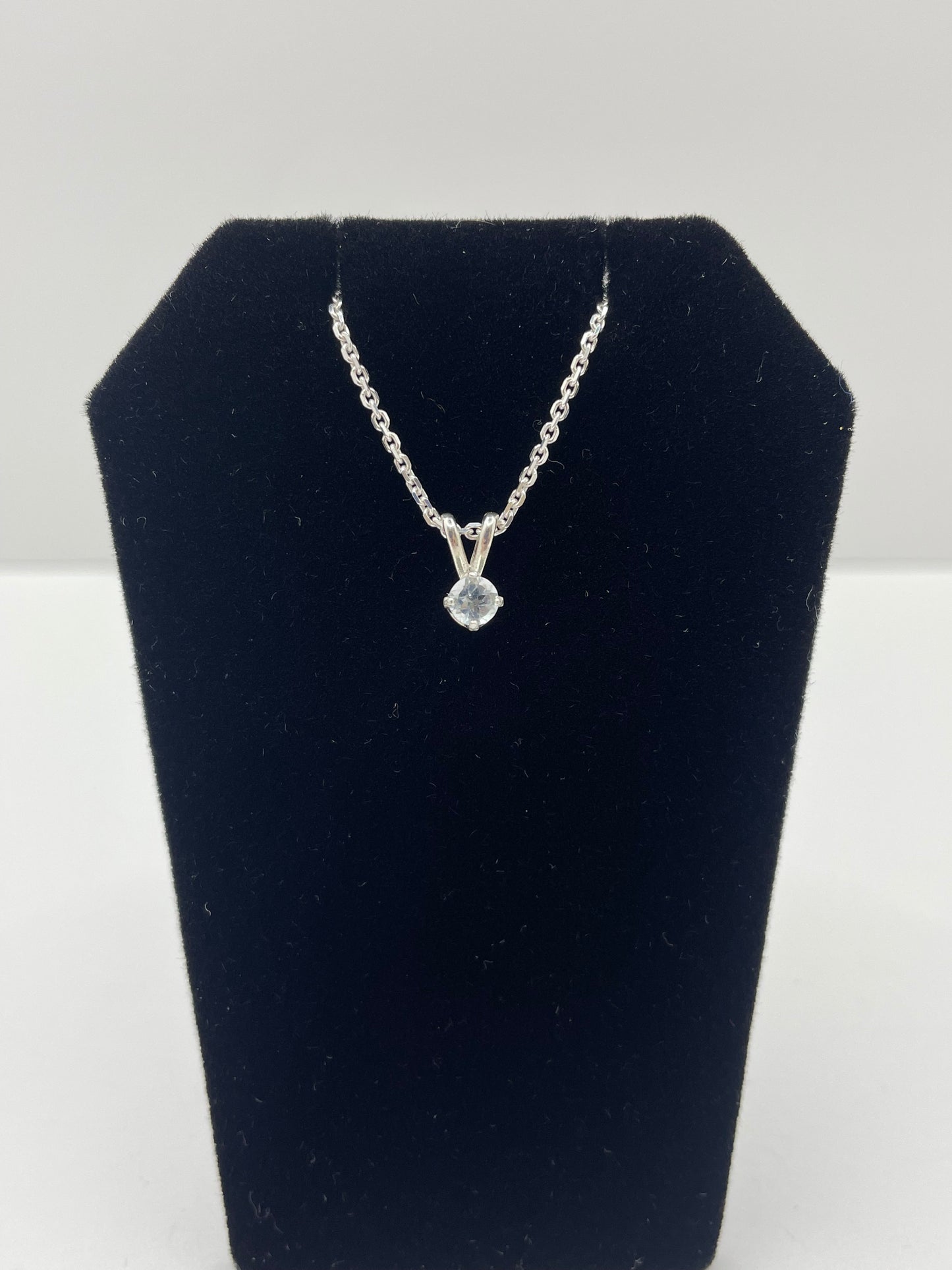 Aquamarine Solitaire Pendant .925 Silver