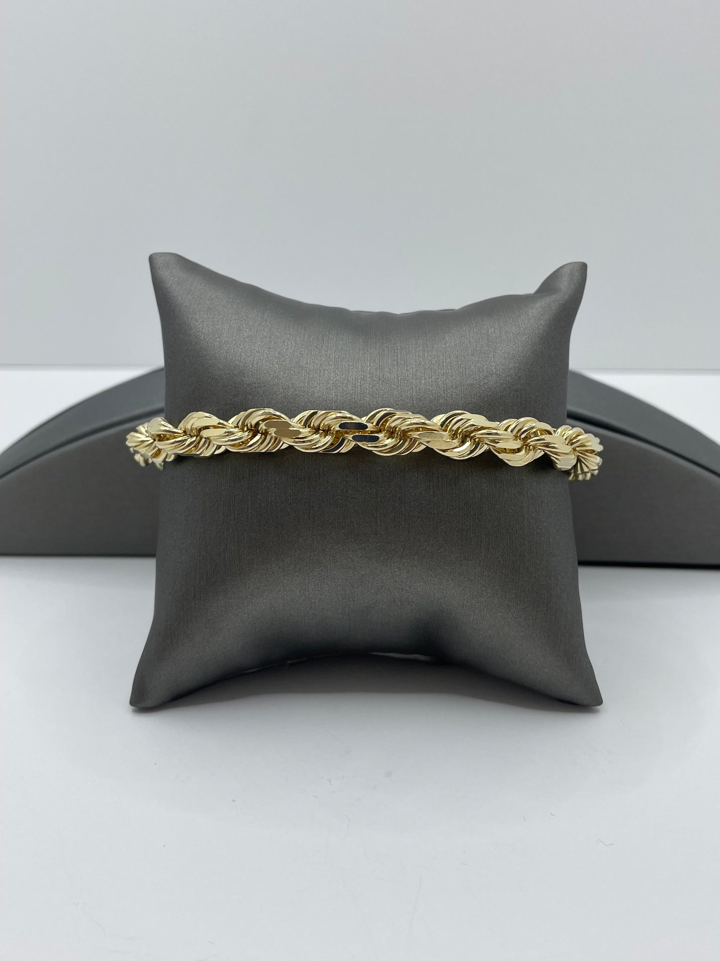 14k Yellow Gold Rope Link Bracelet - 9 inch