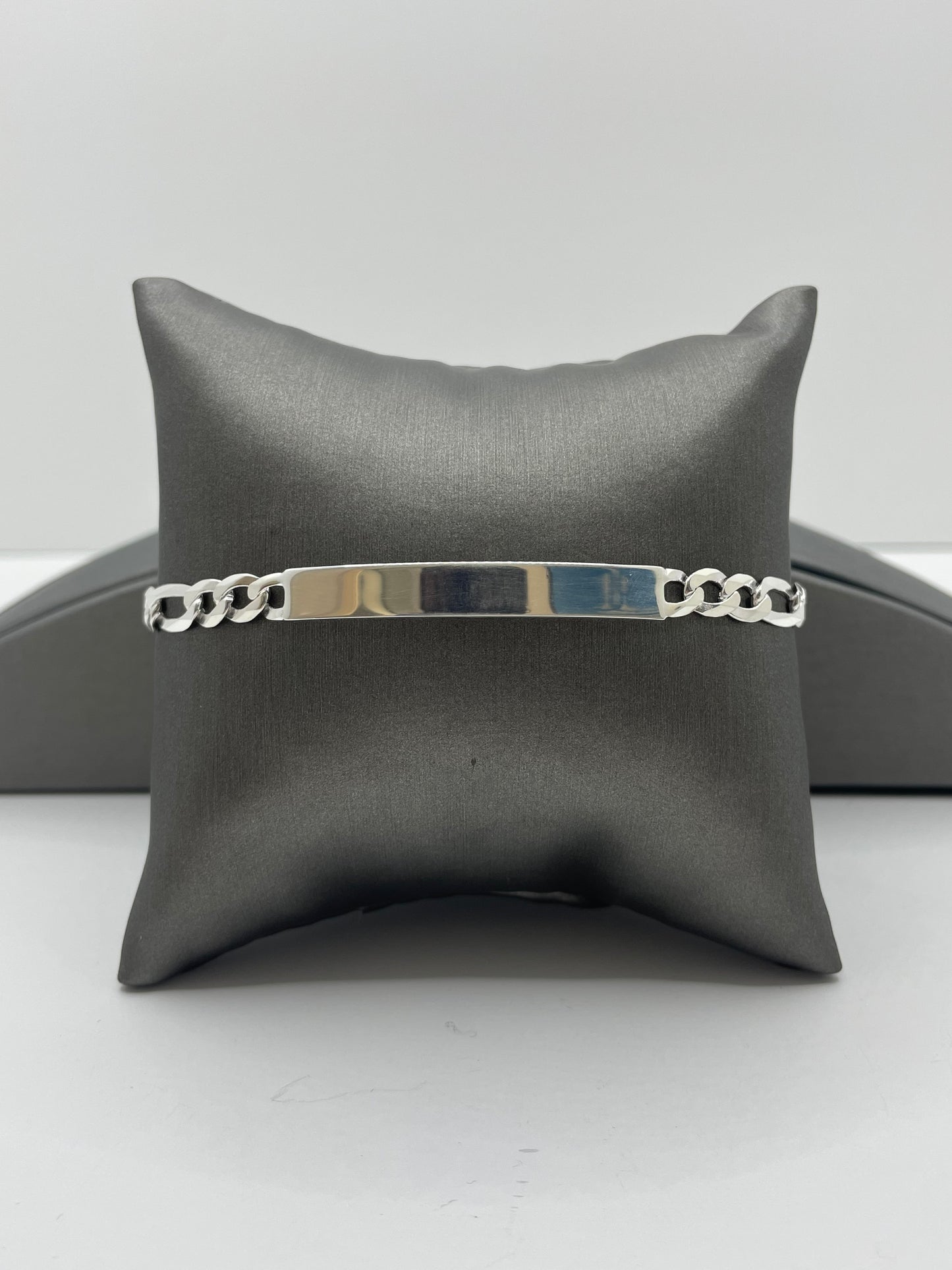 Figaro Link ID Bracelet .925 Silver 8 inch