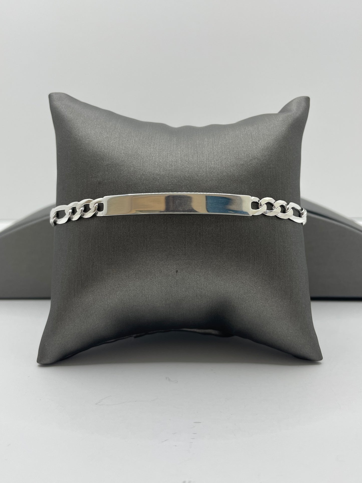 Figaro Link ID Bracelet .925 Silver 8 inch
