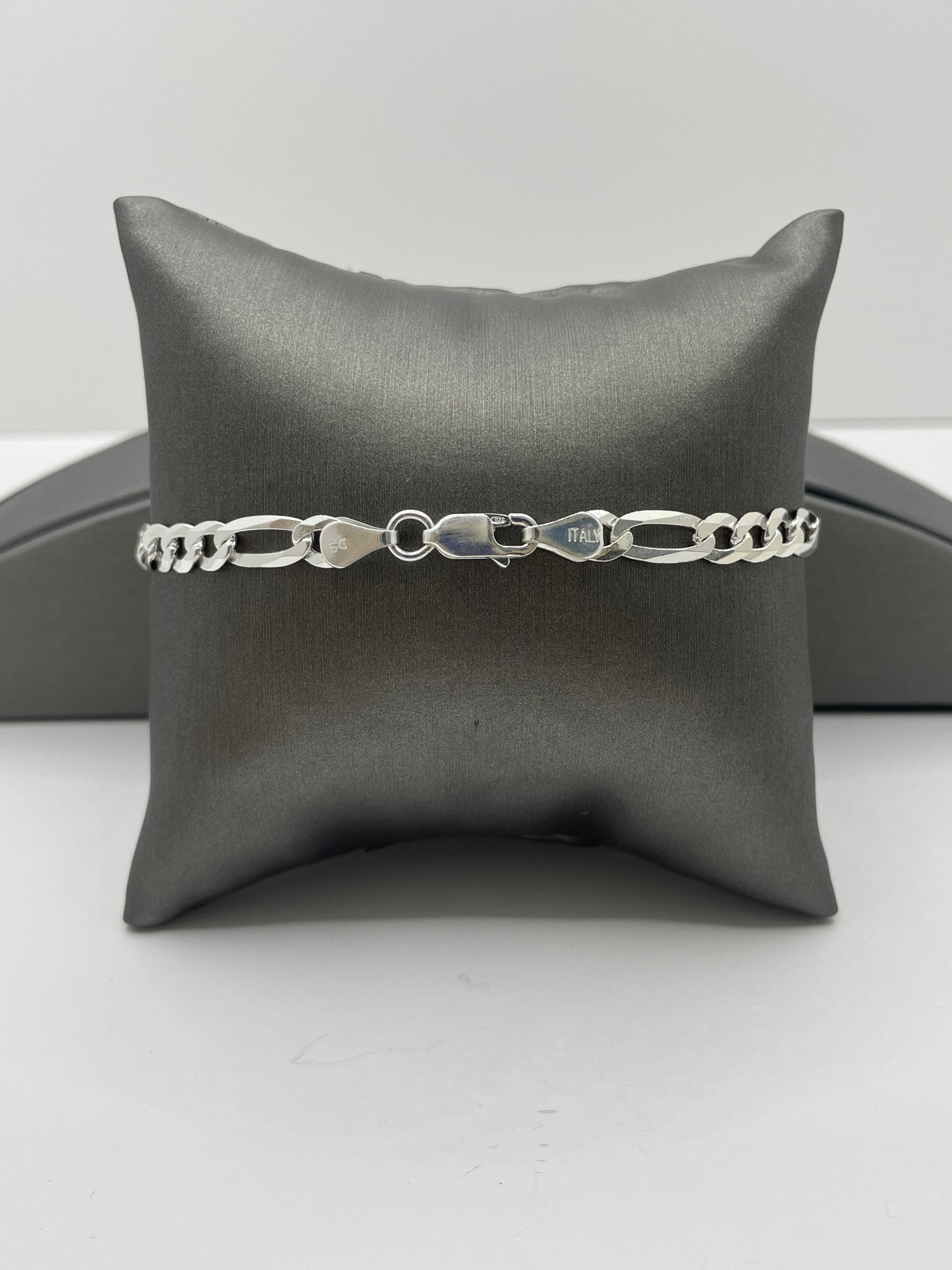 Figaro Link ID Bracelet .925 Silver 8 inch