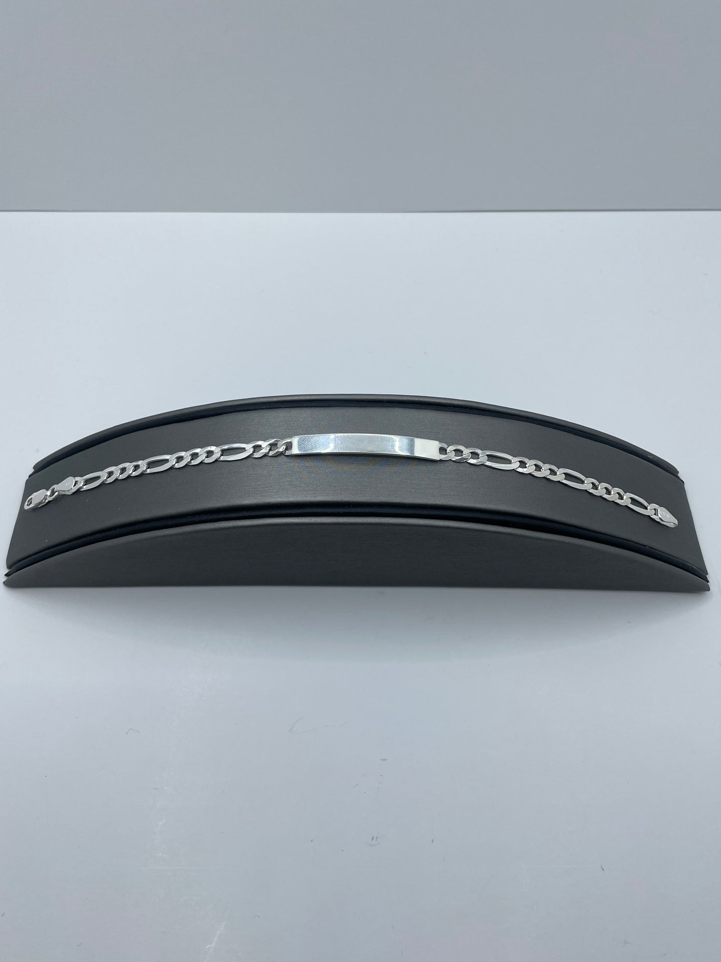 Figaro Link ID Bracelet .925 Silver 8 inch