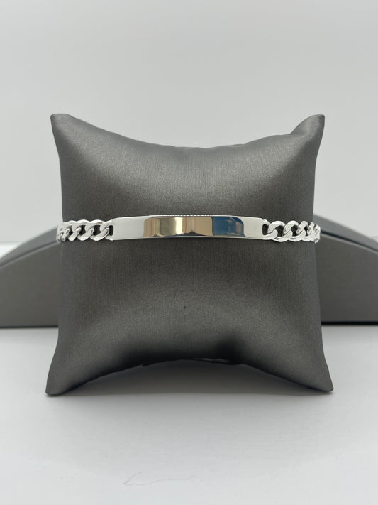 Curb Link ID Bracelet .925 Silver 8 inch