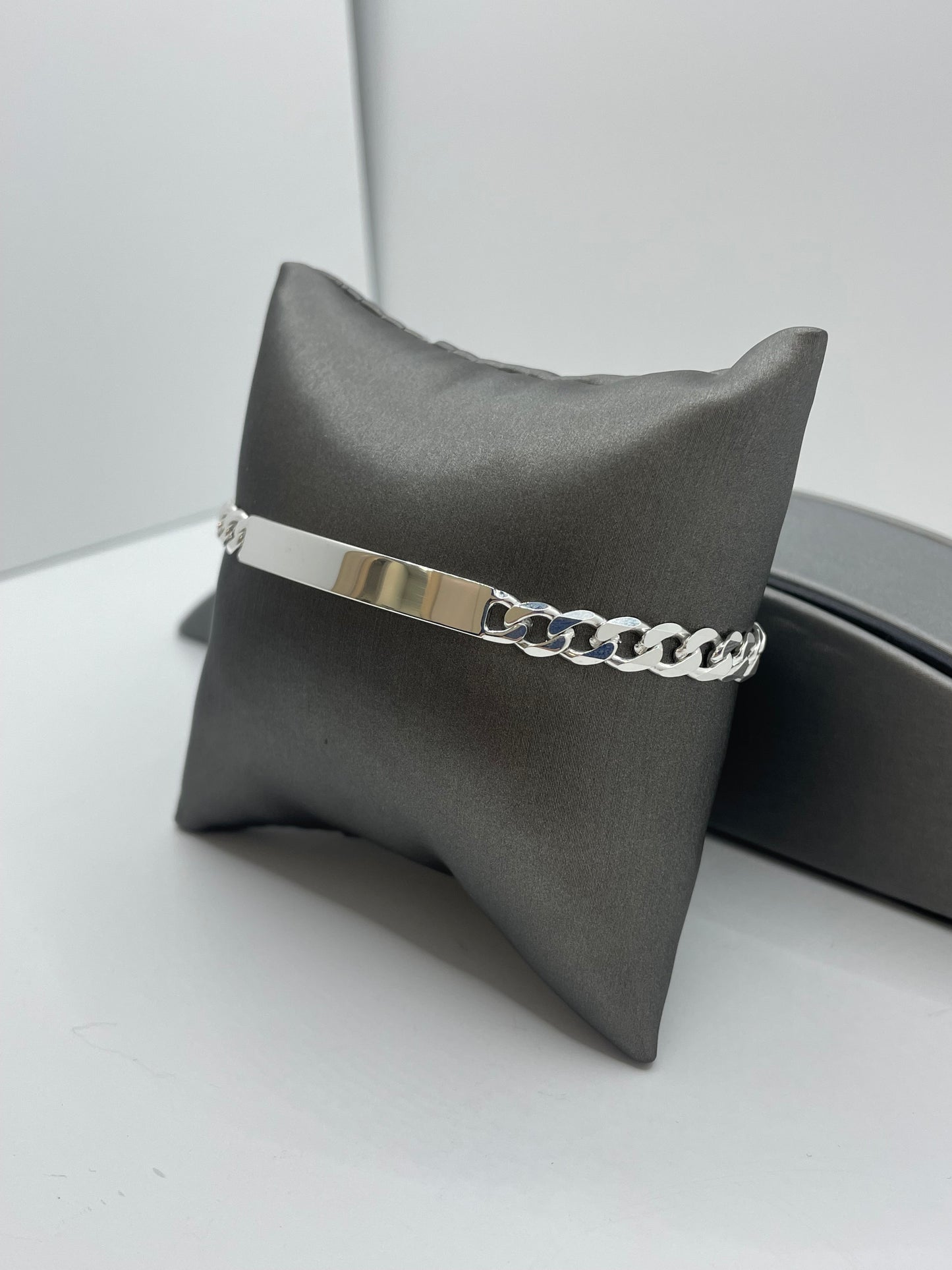 Curb Link ID Bracelet .925 Silver 8 inch