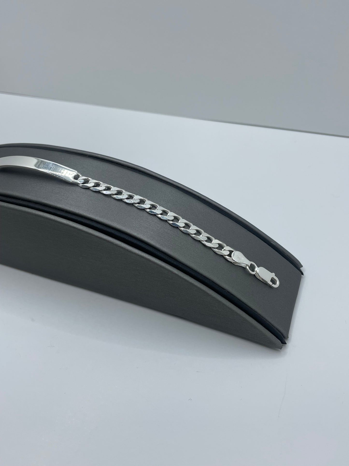 Curb Link ID Bracelet .925 Silver 8 inch