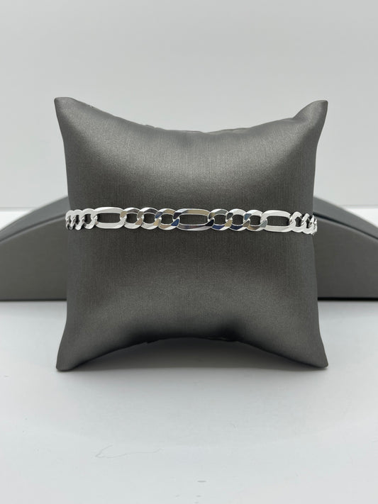 Figaro Link Bracelet .925 Silver 8 inch