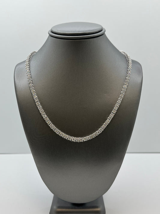 Moissanite Tennis Chain Necklace .925 Silver