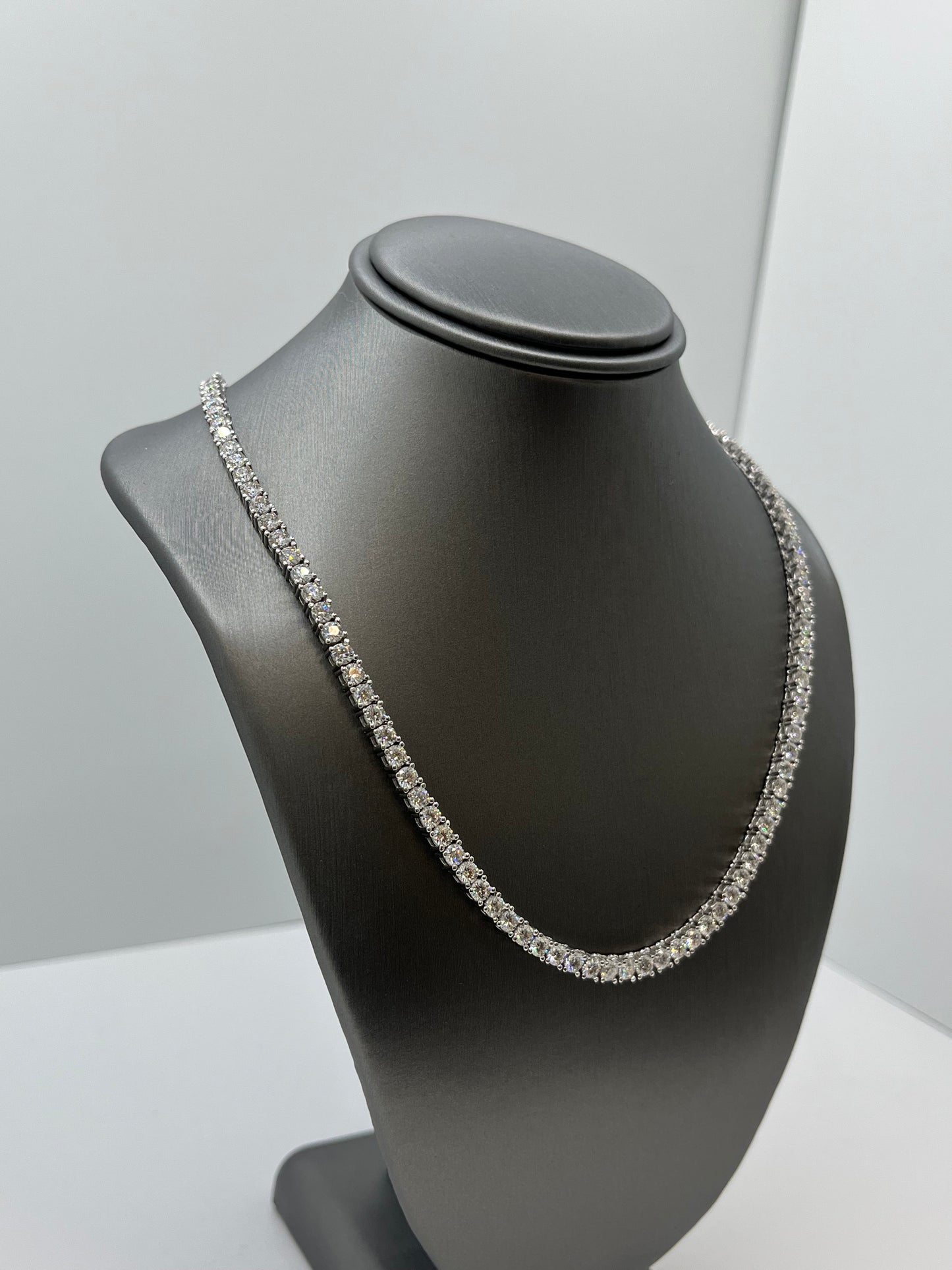 Moissanite Tennis Chain Necklace .925 Silver