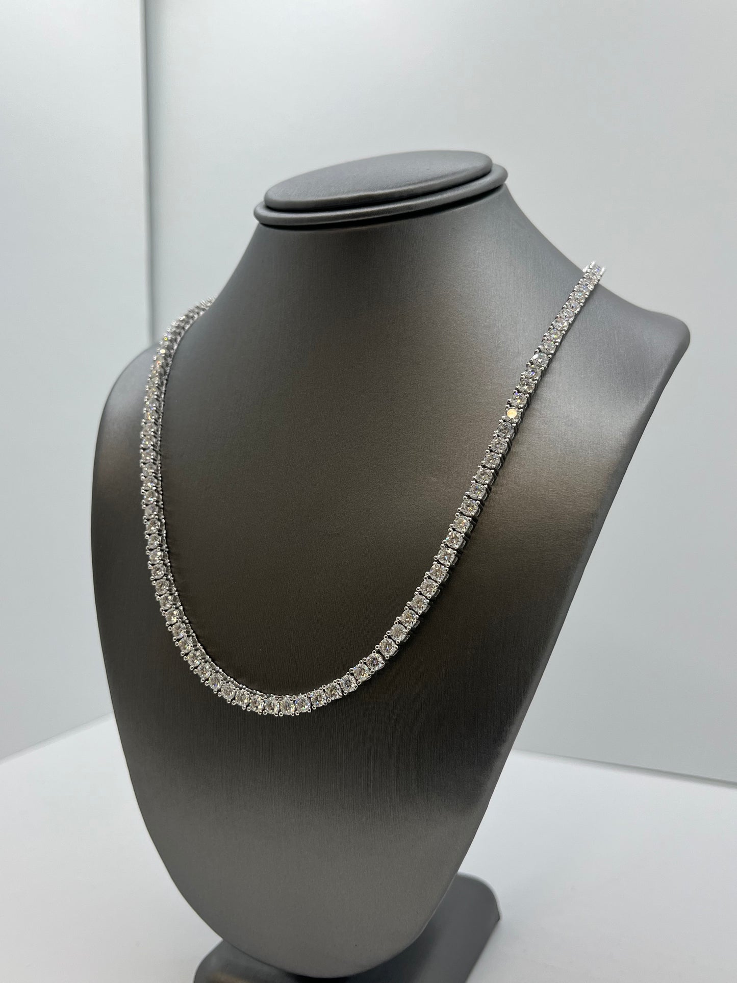 Moissanite Tennis Chain Necklace .925 Silver
