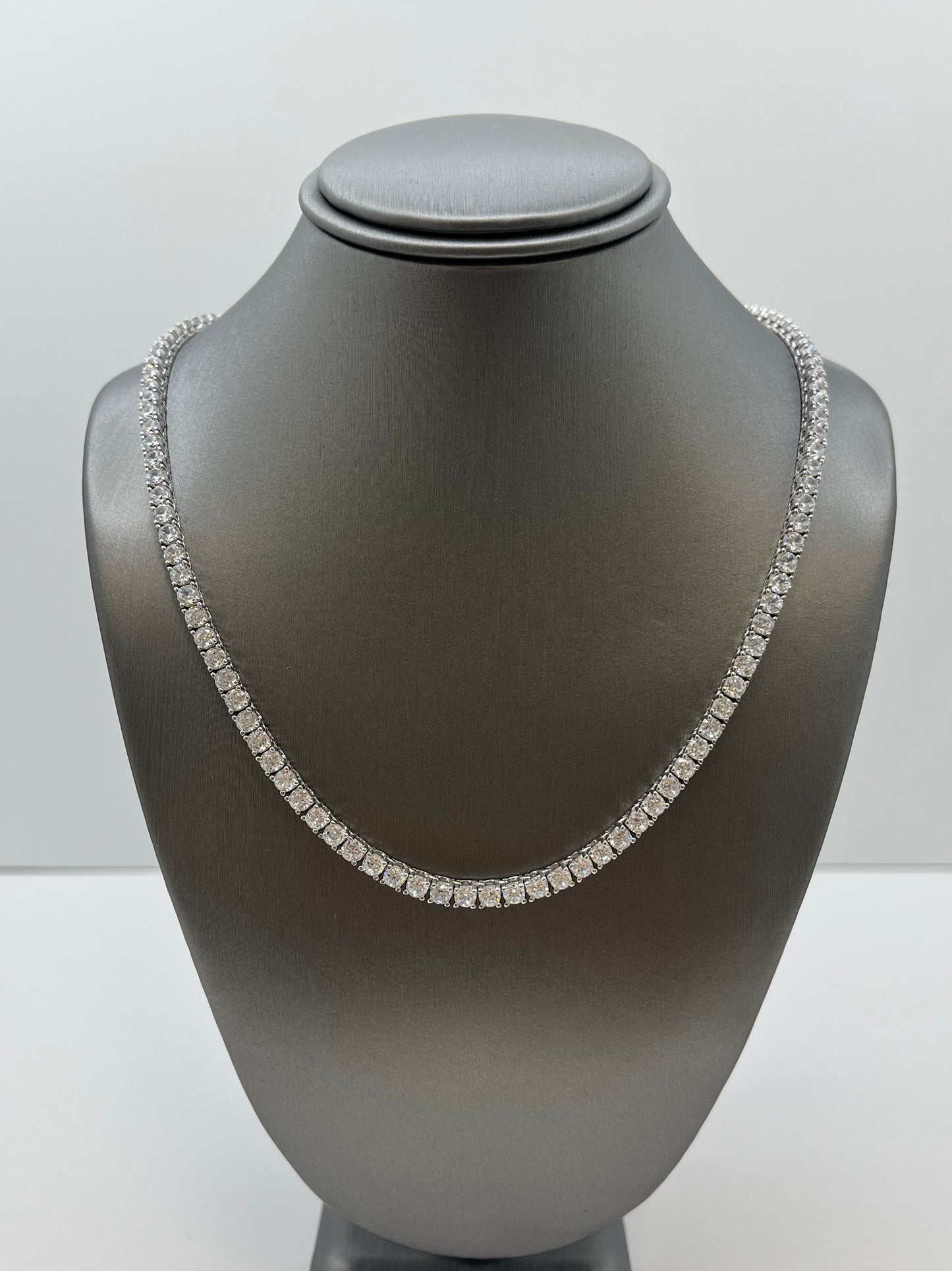 Cubic Zirconia Tennis Chain Necklace .925 Silver
