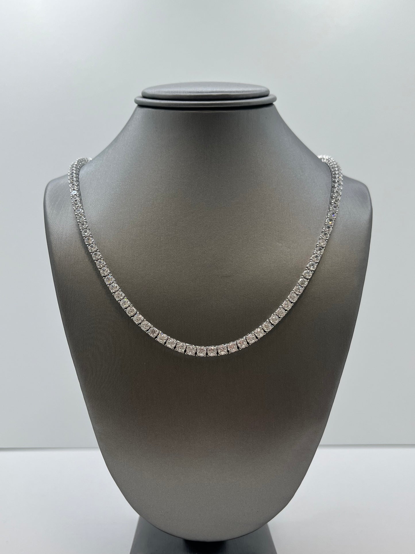 Cubic Zirconia Tennis Chain Necklace .925 Silver