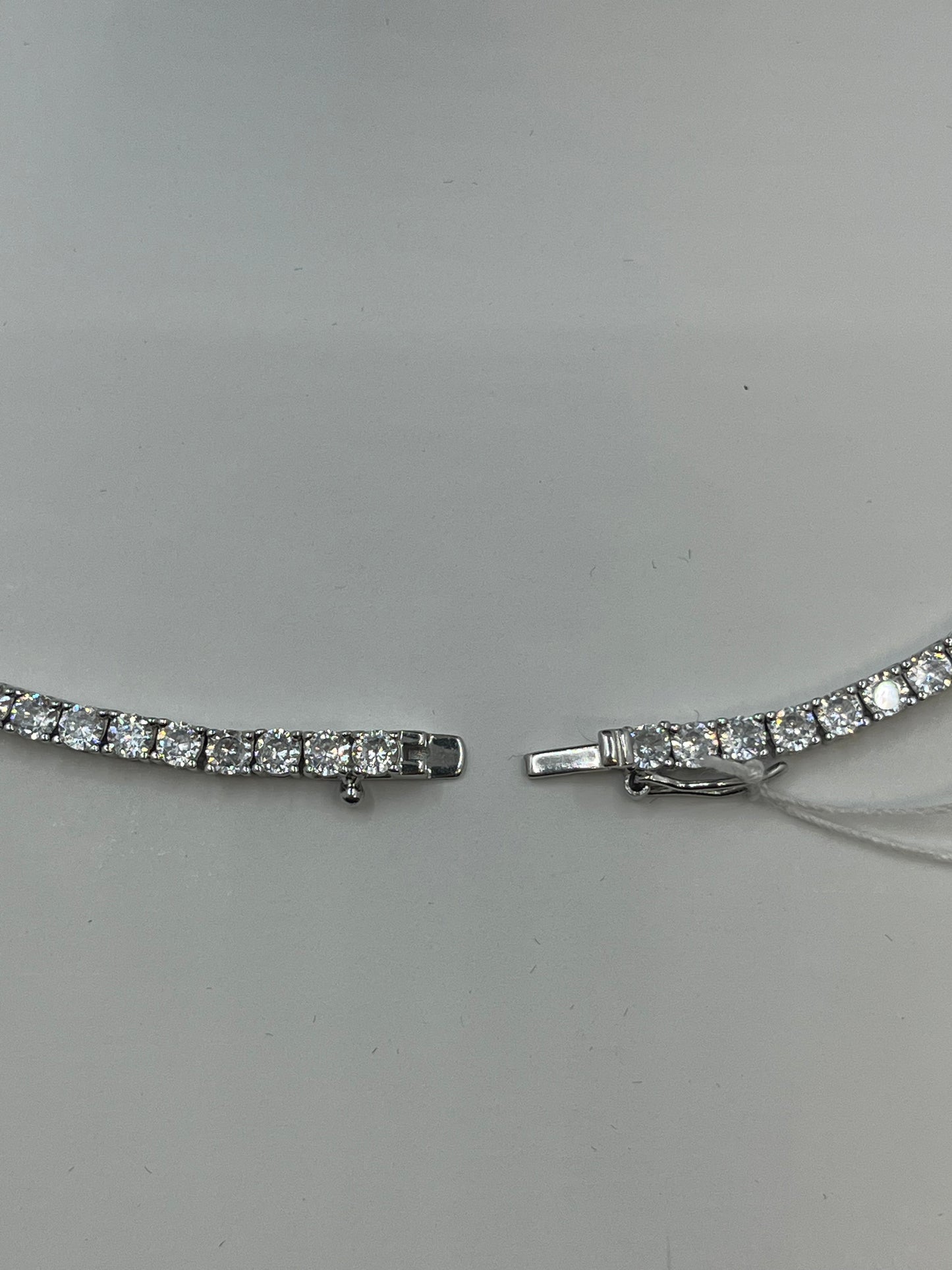 Cubic Zirconia Tennis Chain Necklace .925 Silver