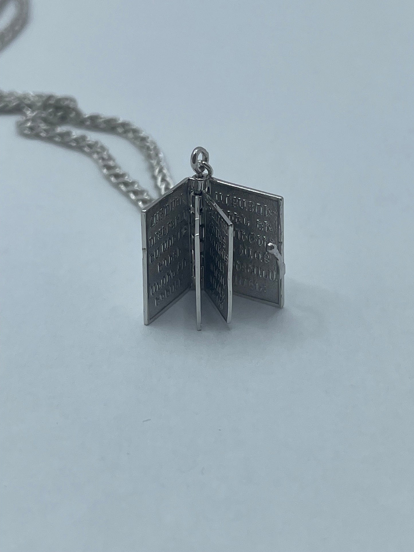 Armenian Prayer Booklet Bible Pendant .925 Silver