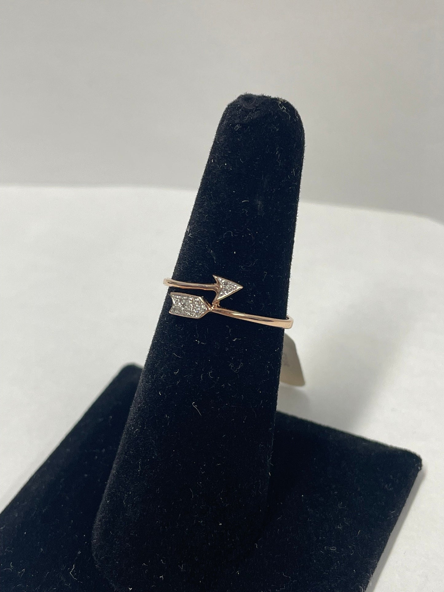 14k Rose Gold Arrow Diamond Ring