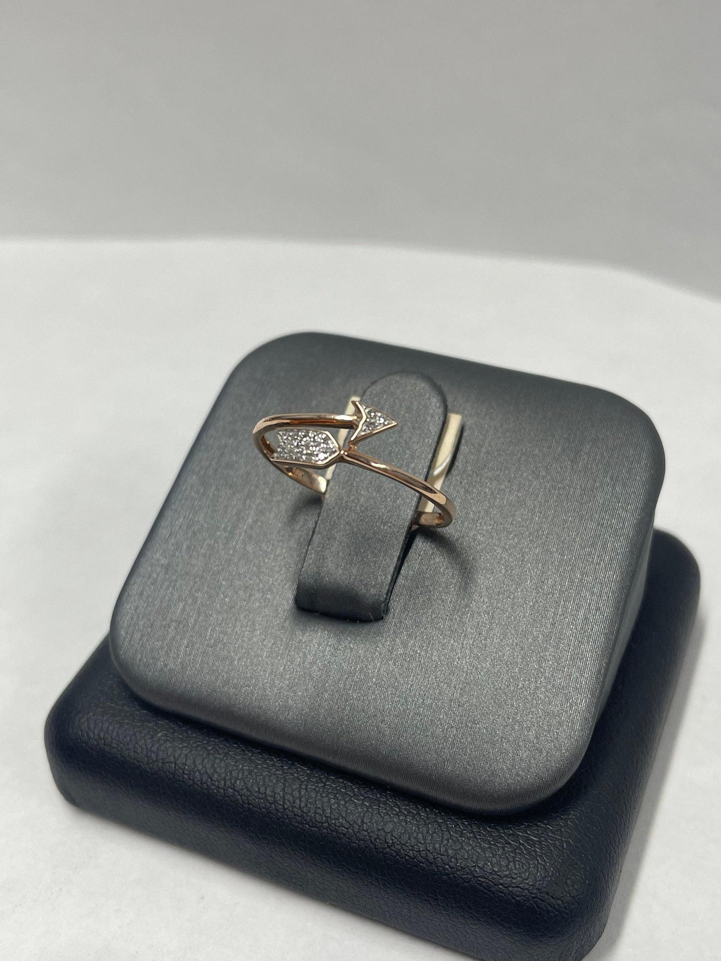 14k Rose Gold Arrow Diamond Ring