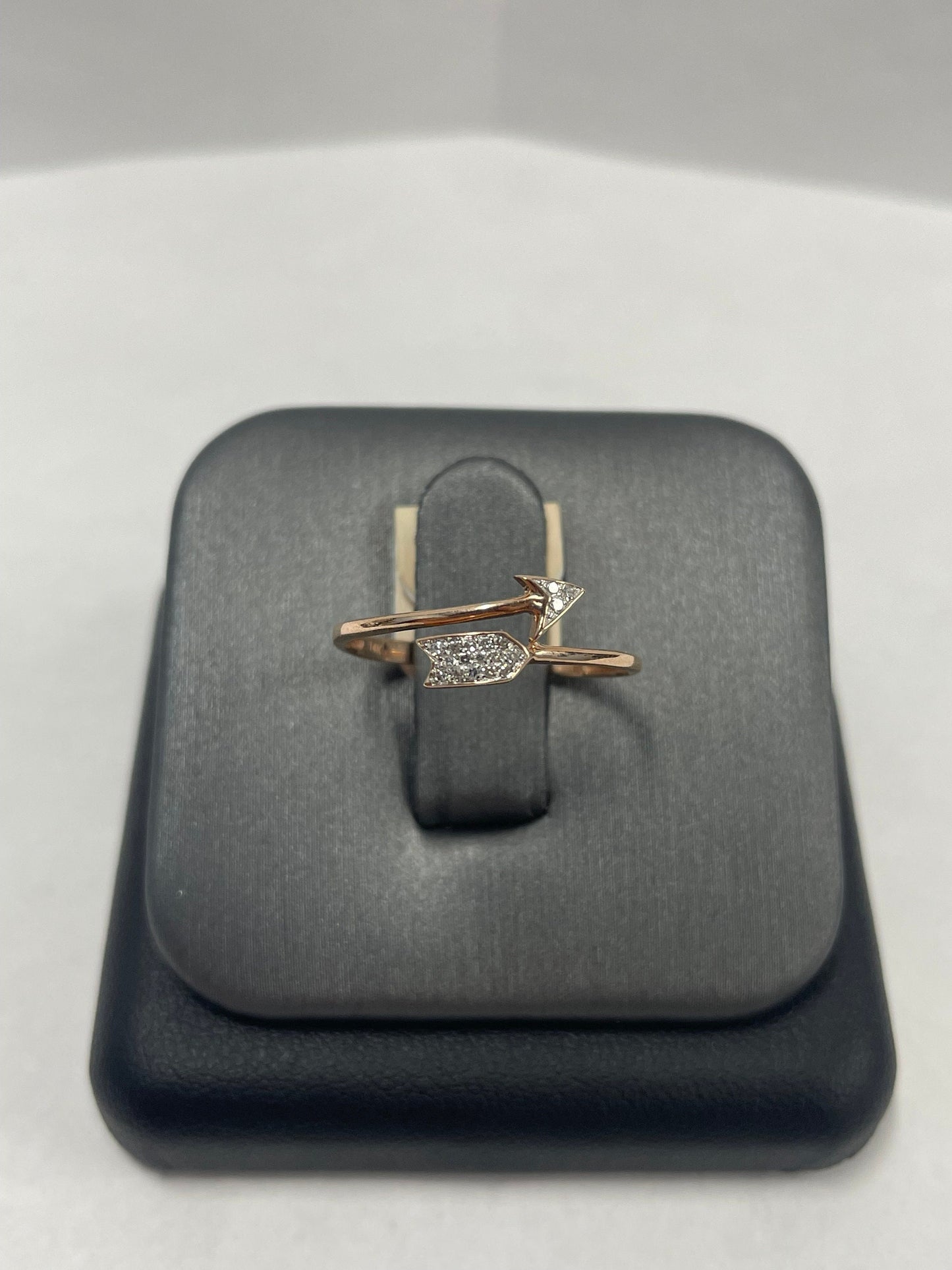 14k Rose Gold Arrow Diamond Ring