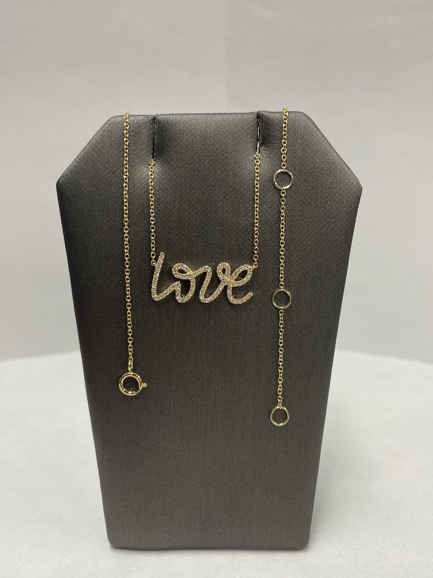 18k Yellow Gold Diamond Love Pendant