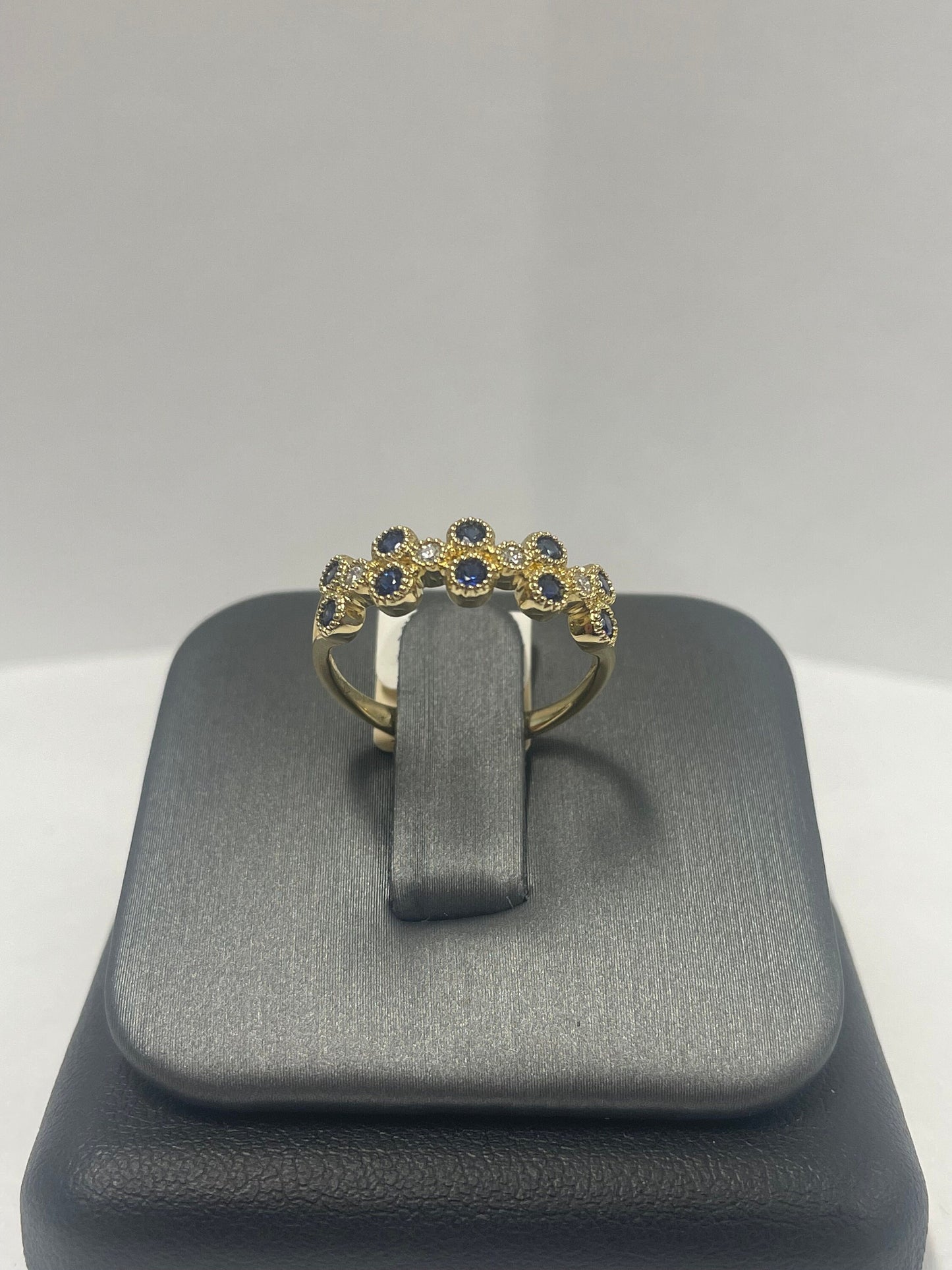 14k Yellow Gold Sapphire - Diamond Ring