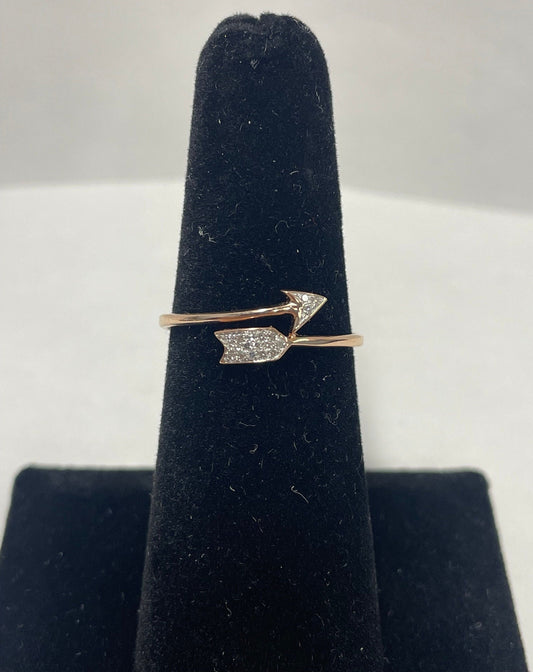 14k Rose Gold Arrow Diamond Ring