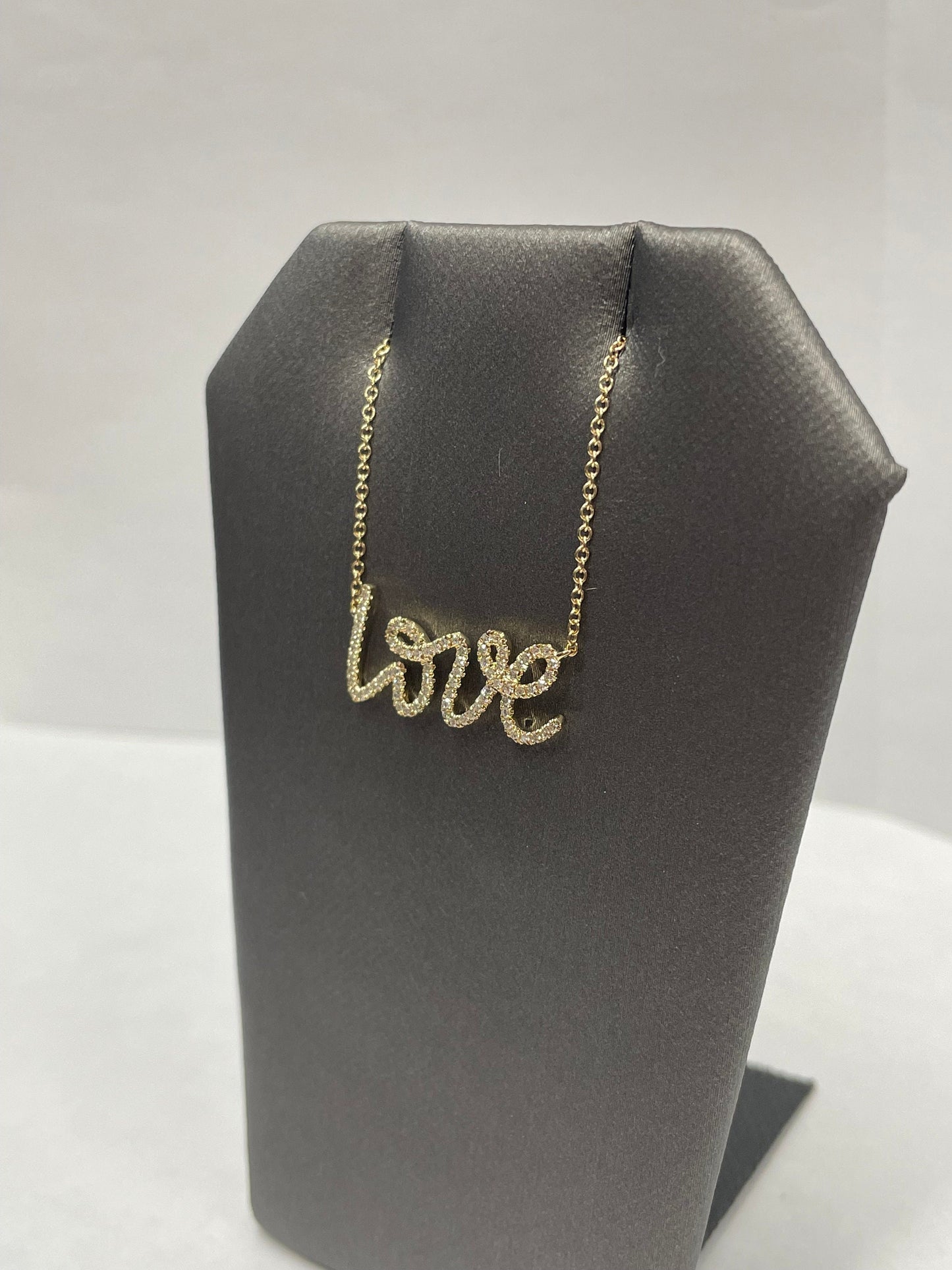 18k Yellow Gold Diamond Love Pendant